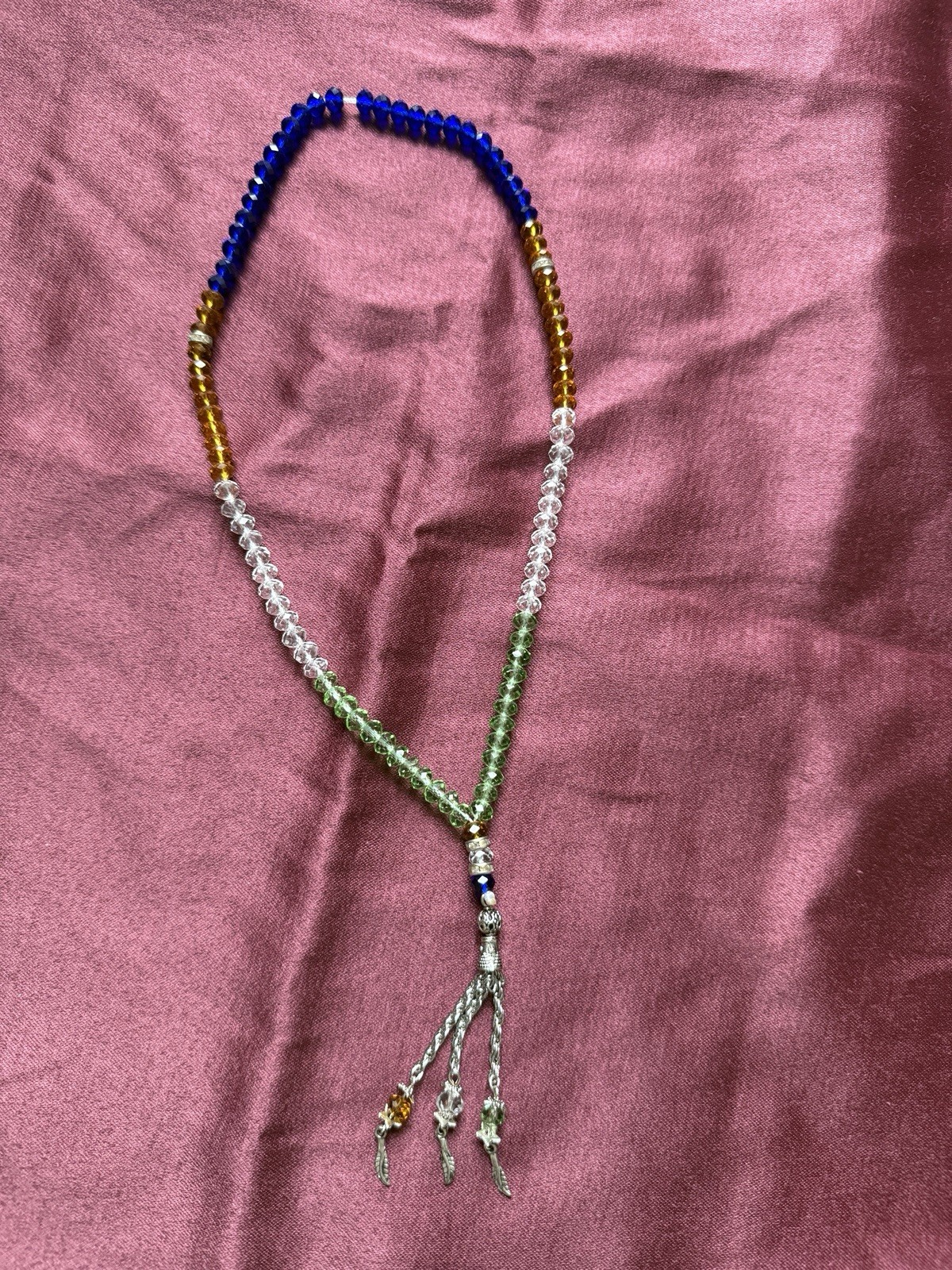 Decorative Masbaha 33 Beads Tasbeeh Gift Sibha Blue Tan White Green New Shine