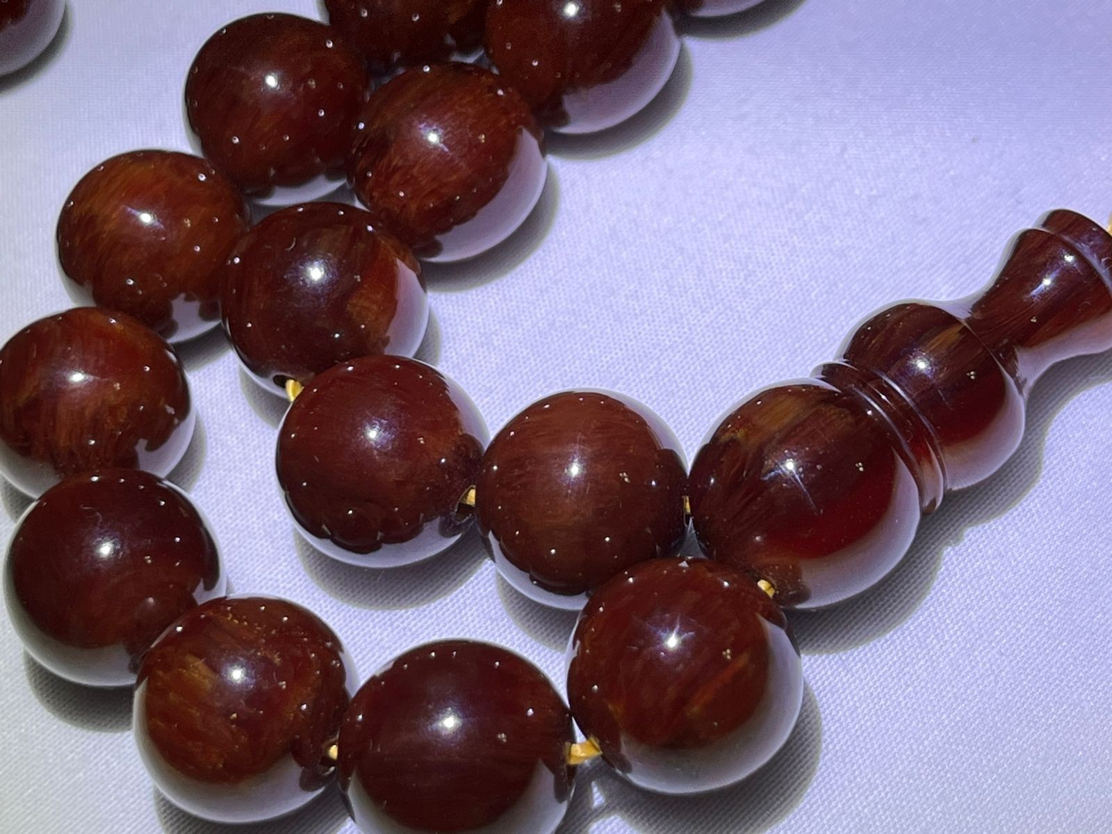 Antique Germany Cherry Amber Rosary 33 مسكي الماني انتيك مشروط أصل عقود