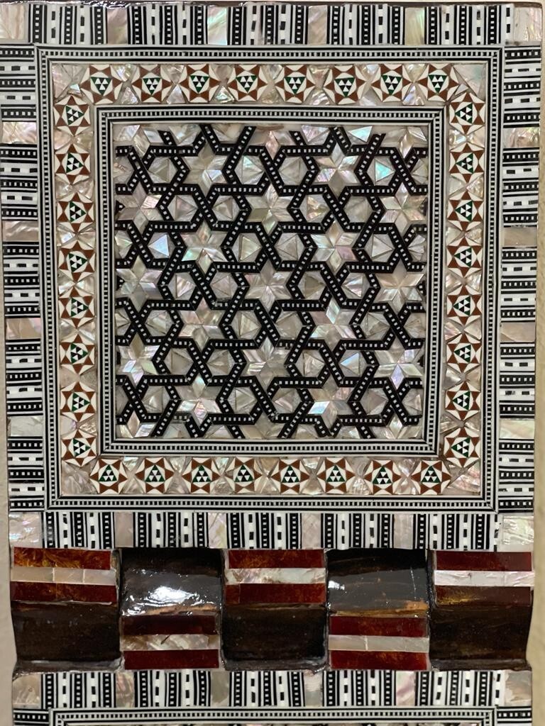 Handmade, Quran Stand, Wooden Book Stand, Islamic Home Decor, Inlaid Shell 20″