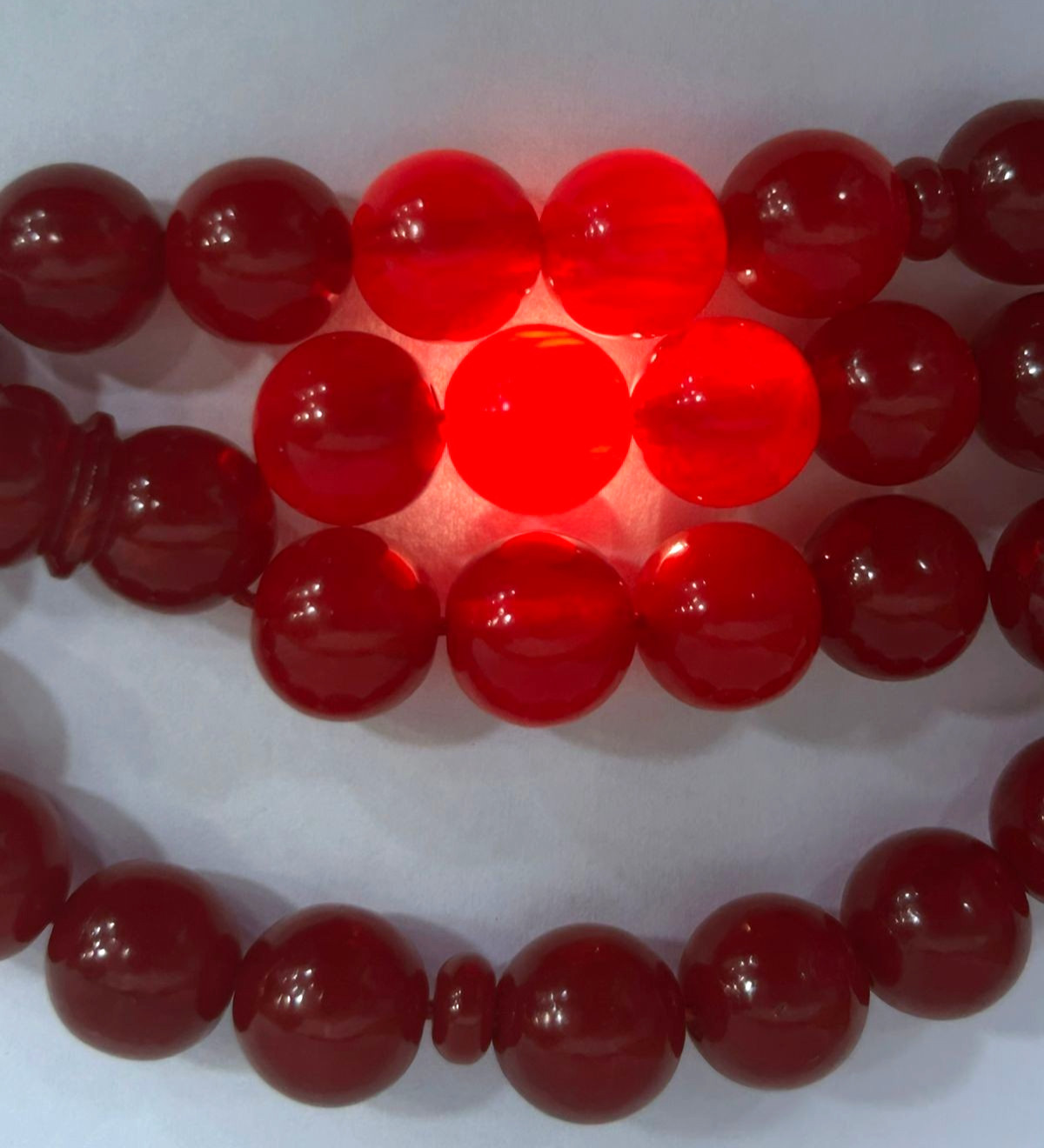 ISLAMIC PRAYER BEADS | CHERRY RED GERMANY FATURAN | 33 BEADS | HANDCRAFTED