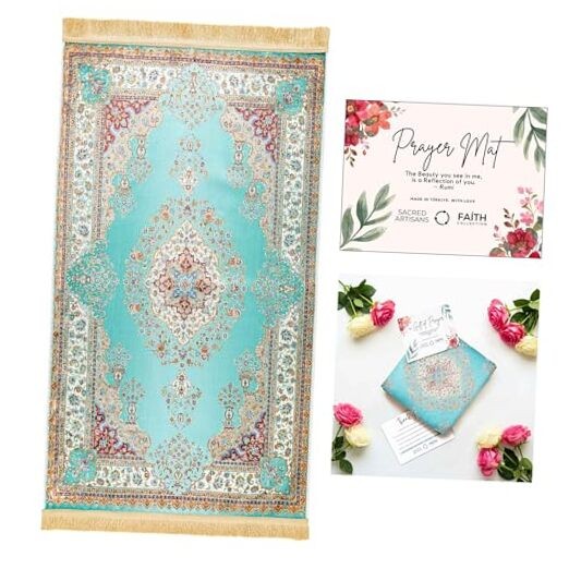 Muslim Prayer Rug and Islamic Prayer Mat for Men and Women | A Istanbul Blue