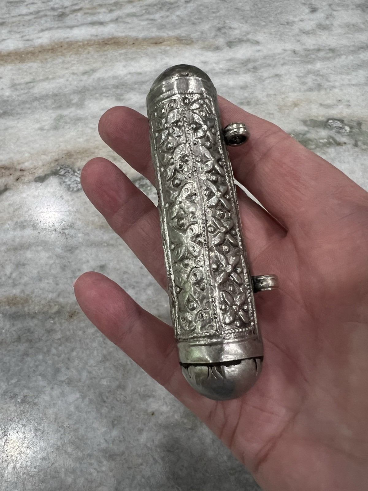 Afghani Cylindrical Amulet Prayer Box/Scroll Holder Pendant