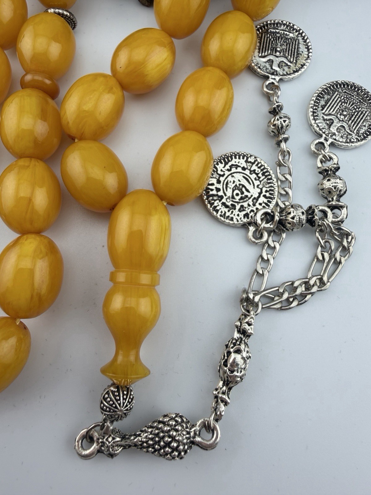 Collectible Misky Amber 33-Bead Islamic Rosary Tasbih Tasbeehمسبحة مسباح مسكي