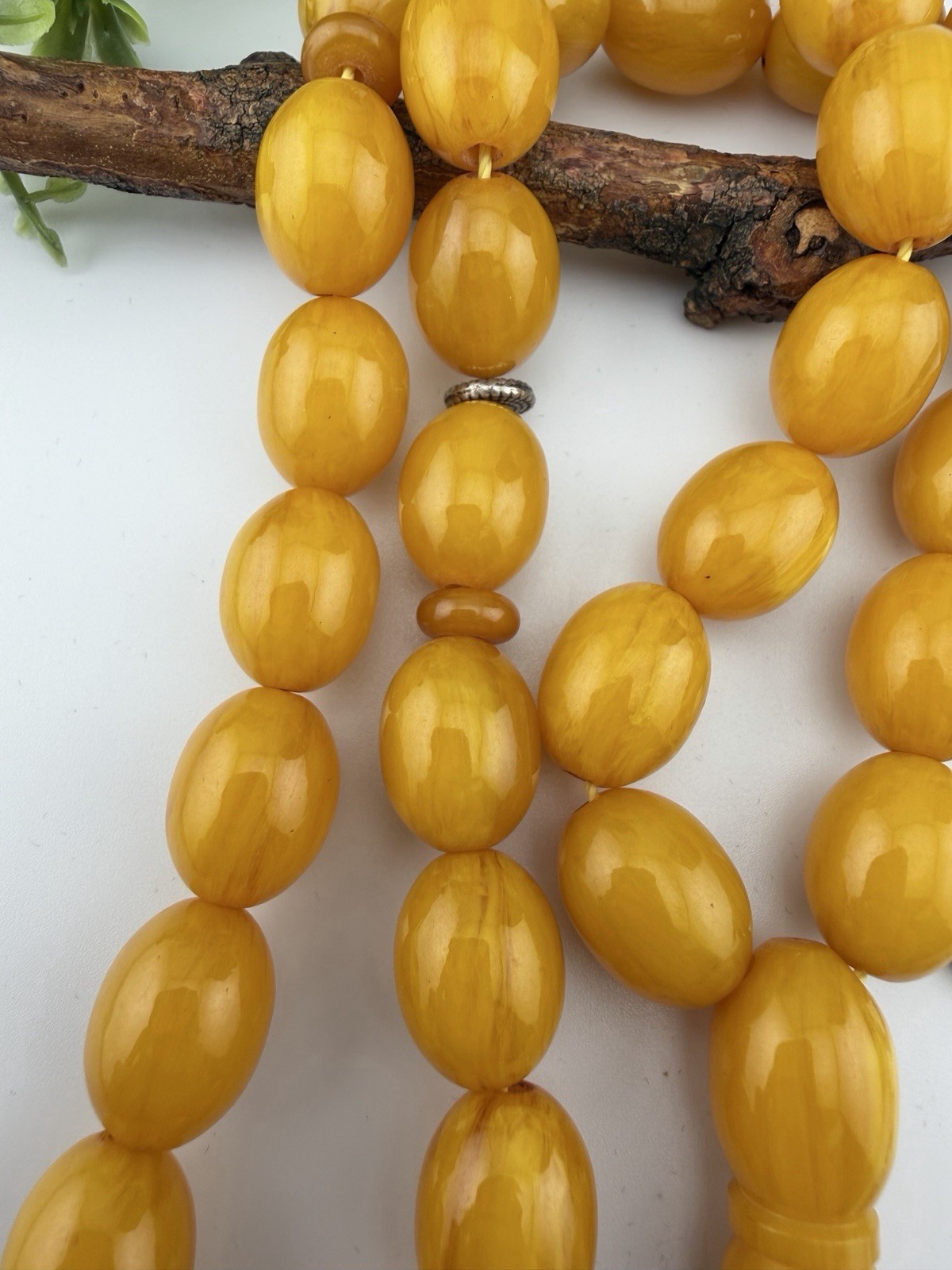 Collectible Misky Amber 33-Bead Islamic Rosary Tasbih Tasbeehمسبحة مسباح مسكي