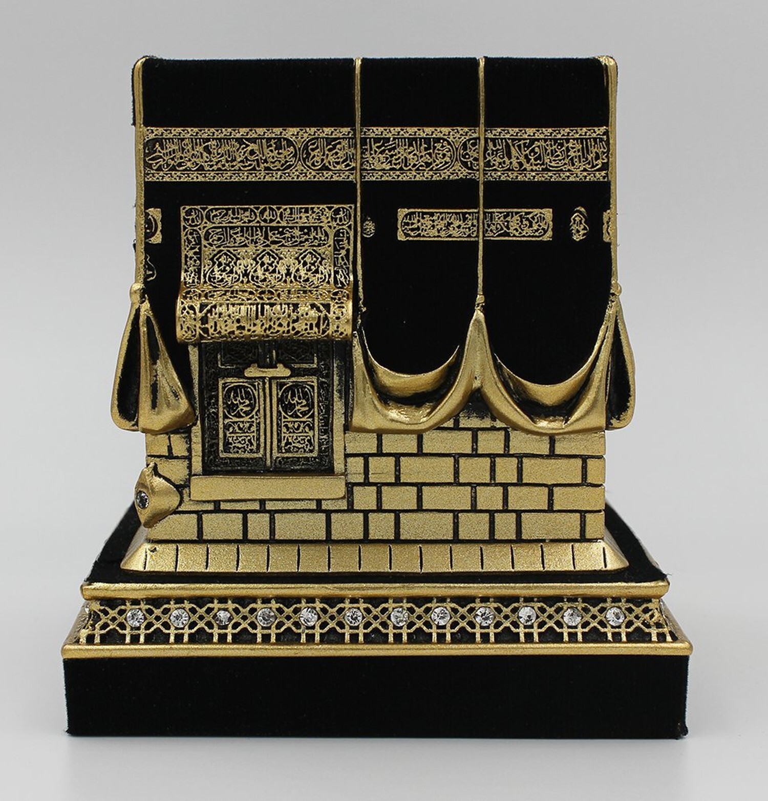 Home Table Decor Kaba Replica Model Showpiece Bookend Eid Gift (Small, Gold)