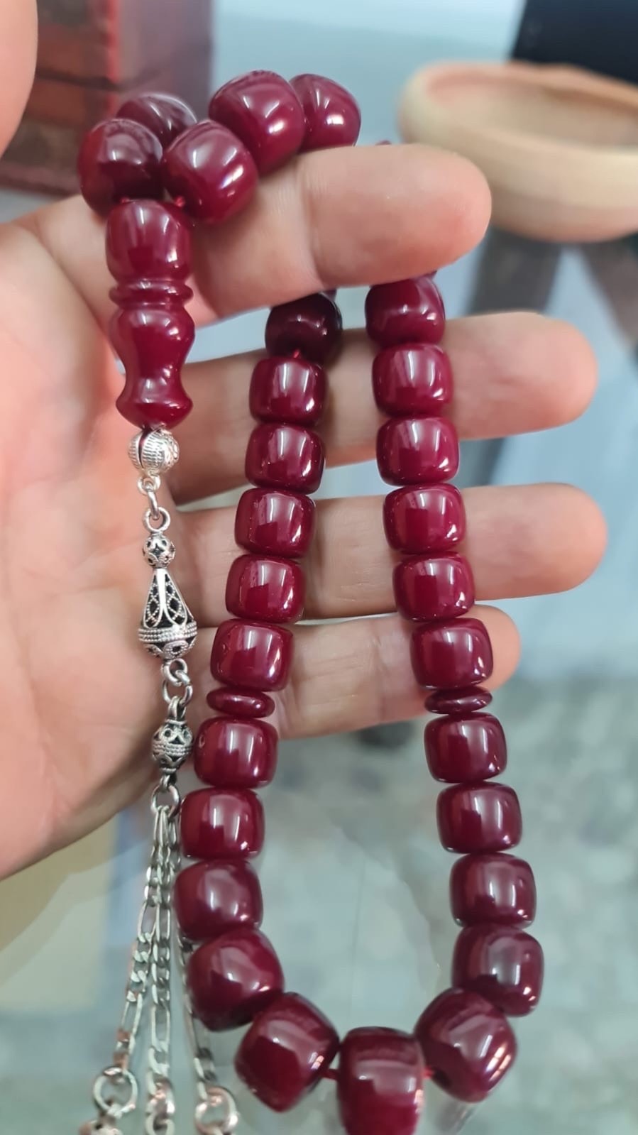 Antique Faturan Rosary 33 Islamic Prayer Beads Misbaha 63 g, Mn13 فاتوران كرزي