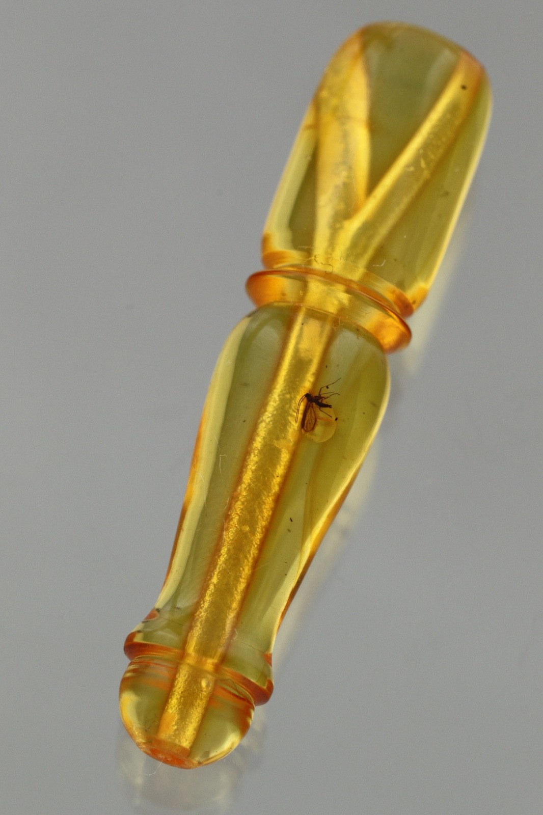 GNAT Fossil Insect BALTIC AMBER Islamic Prayer Imam Minaret TASBIH 2g 260521-12