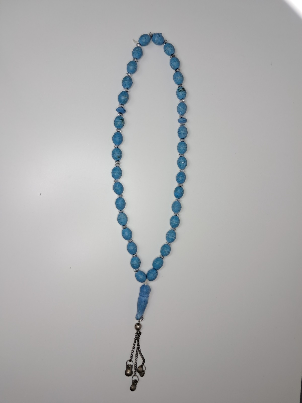 Vintage Turquoise Blue Prayer Beads 33 Handmade Tasbih Islamic Misbaha Metal