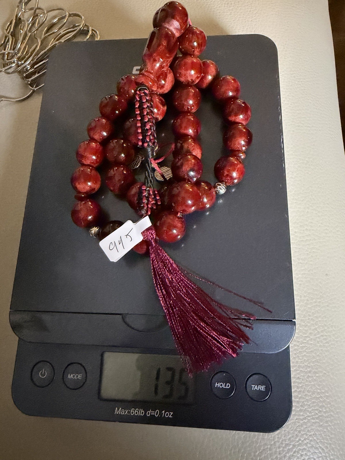 VIP Red Galaxy Misky 33-Bead Islamic Tasbih Rosary مسباح فاتوران حجم كبير N945