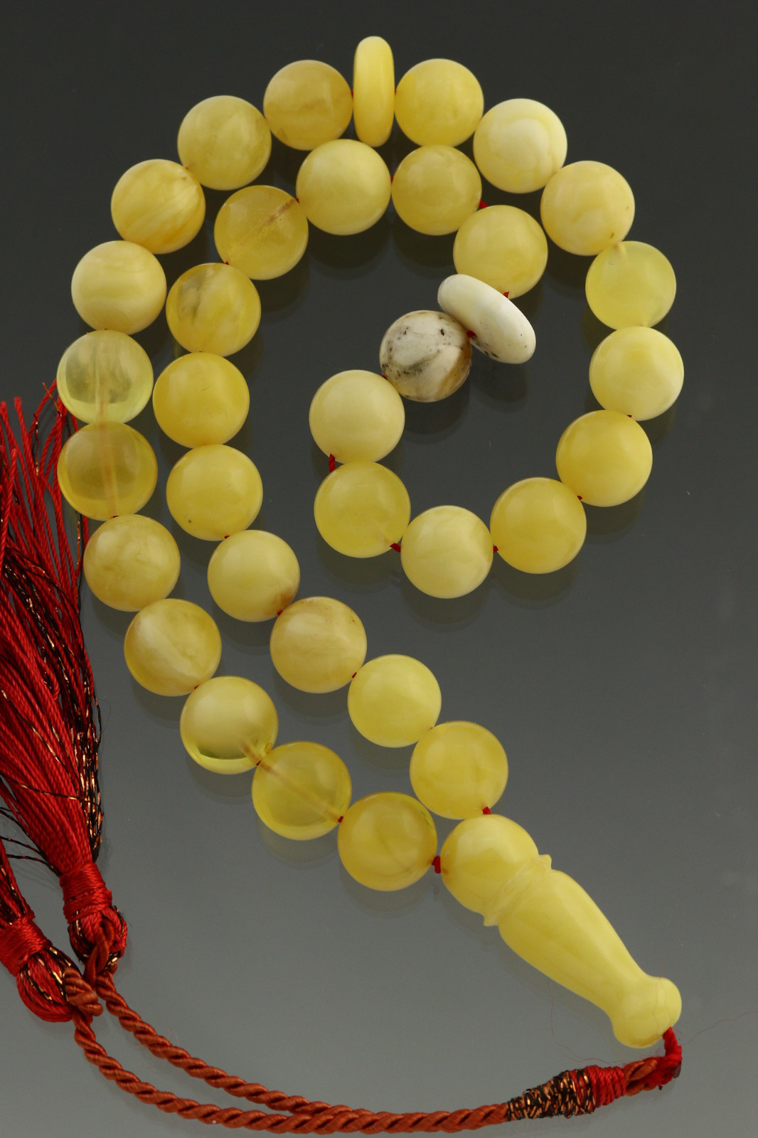 Egg Yolk Islamic 33 Prayer Beads 10mm Genuine BALTIC AMBER TASBIH 28.7g 180616-6