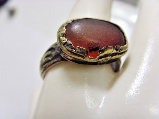1600s antique Bedouin Nomad tribal ring 11 size central Asia religious 50228