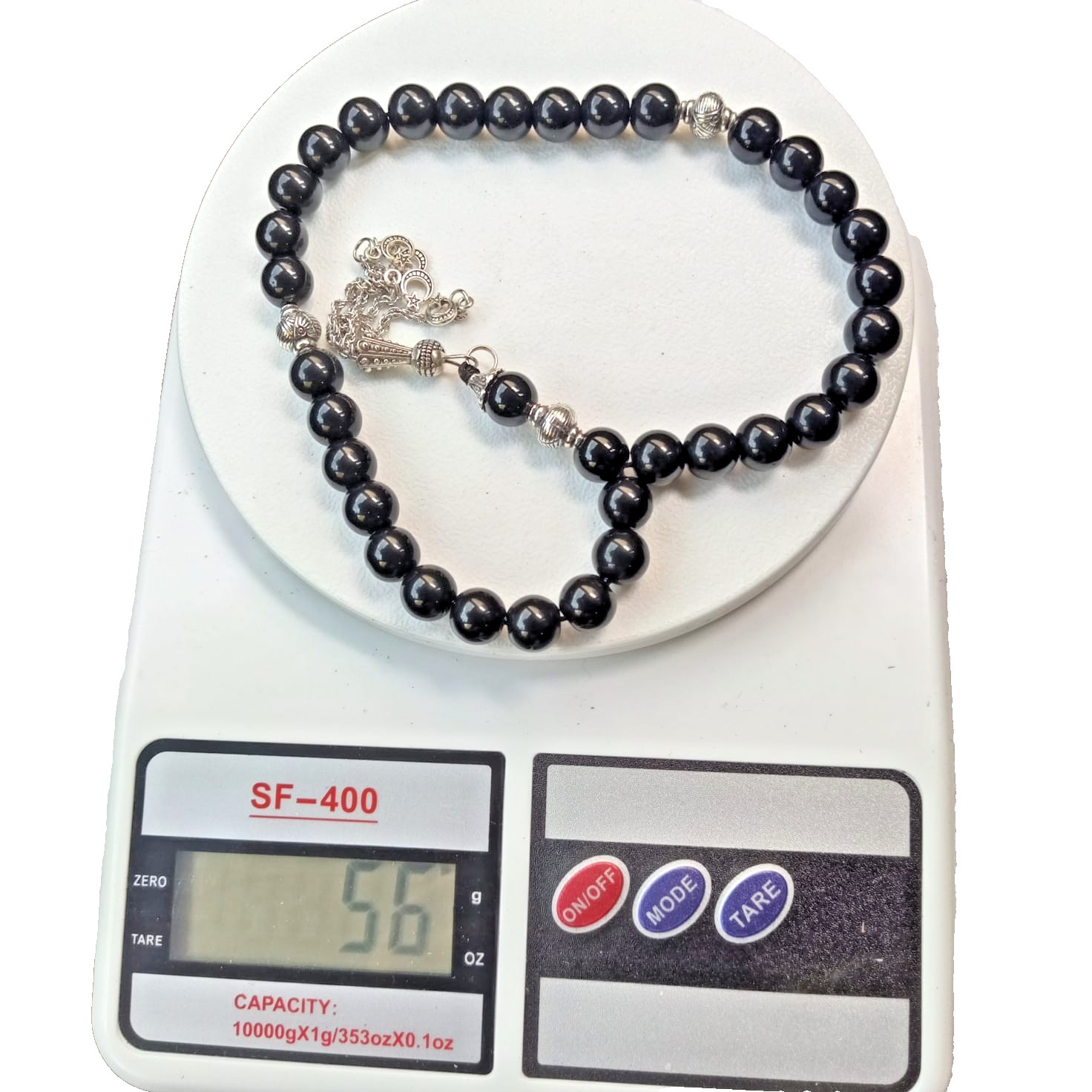 Free Int’l Shipping Islamic Prayer Beads Mesbaha 33 Beads with Silver Tassel