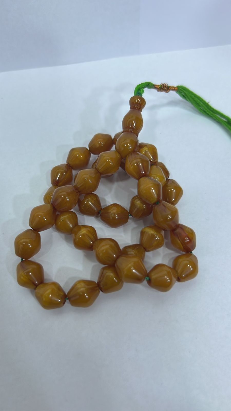 Handmade German Muski Faturan Rosary Islamic Prayer – 37 Olive-Cut Beads tasbeeh
