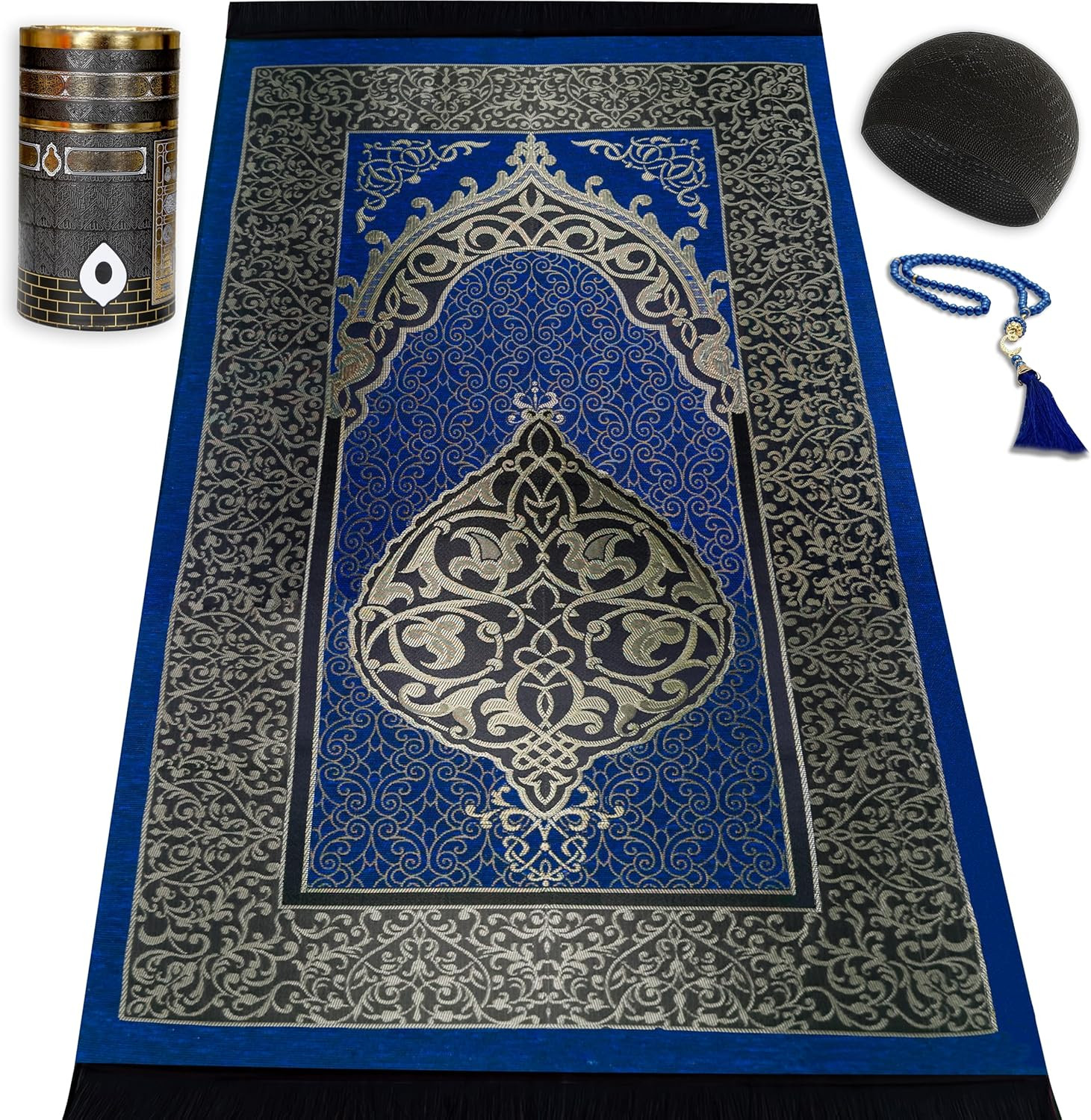 Muslim Prayer Rug Islam and Beads, Kaabe Design Box Eid Ramadan Gifts Islamic Se