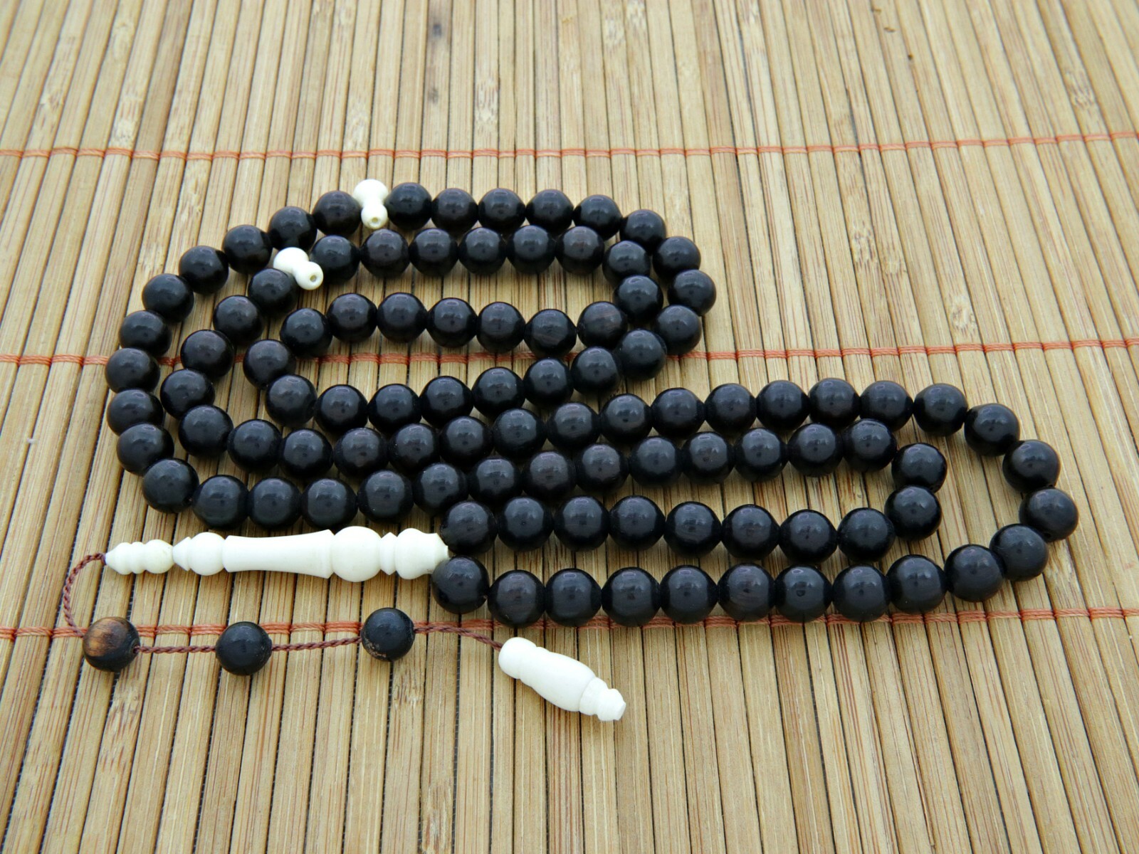 Ebony wood and camel bone 99 beads Prayer Beads Misbaha Tesbih gift 202068