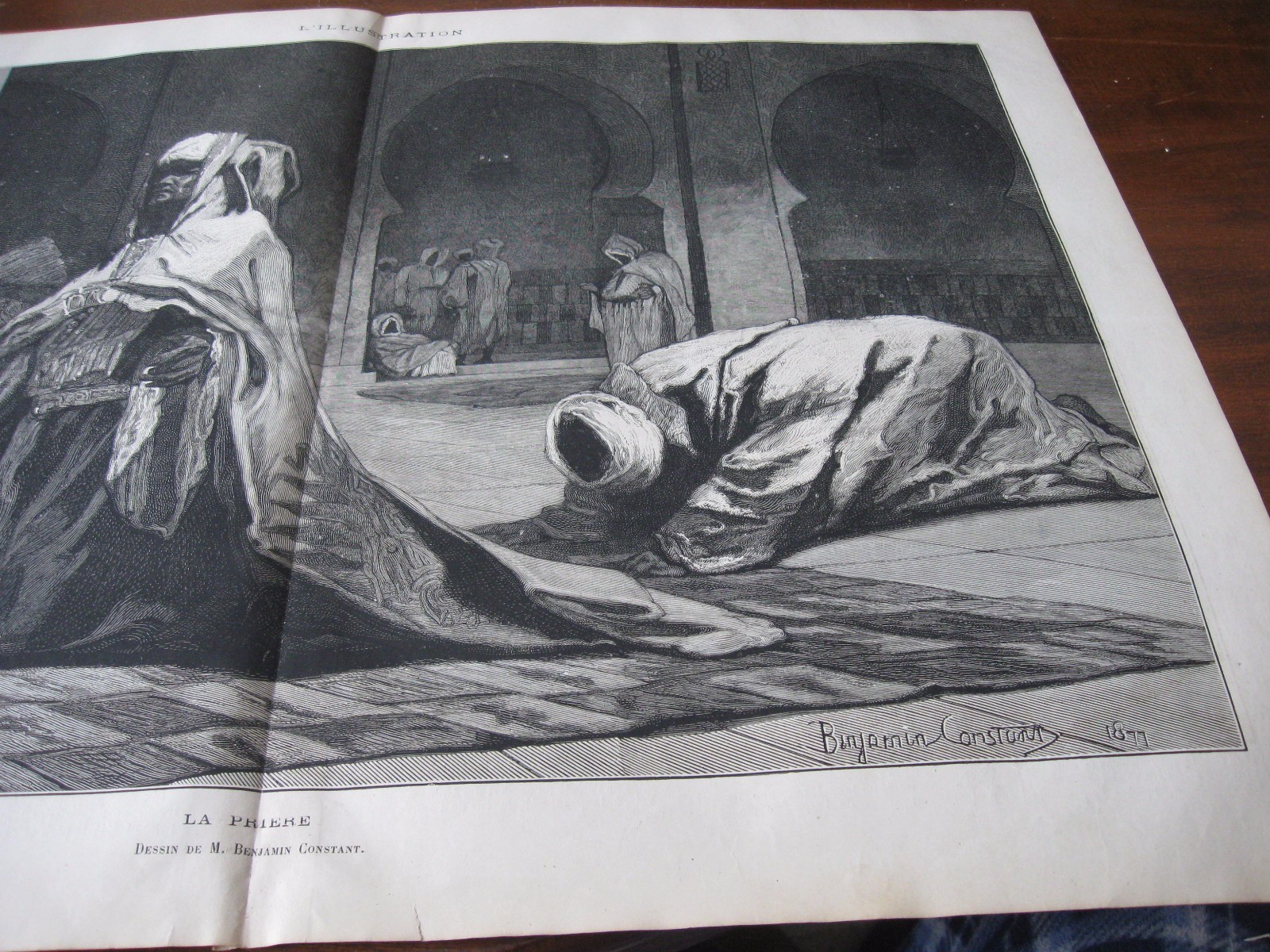 1878 Art Print ENGRAVING – MUSLIM Call to PRAYER Pray ISLAM Benjamin Constant