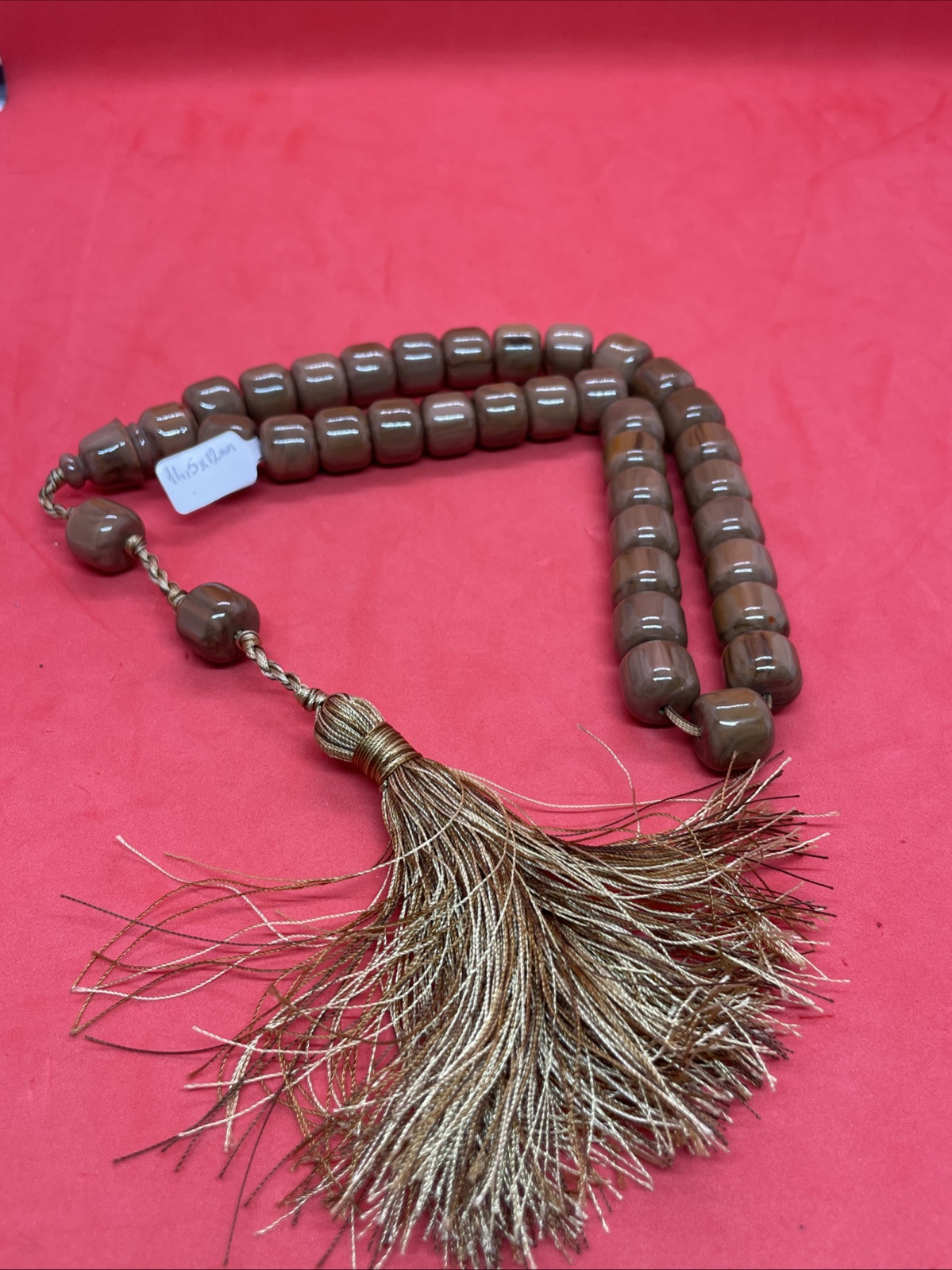 New Tesbih Prayer Beads Vintage Hand Made Czech Catalin Ottoman Style 14,5x12mm