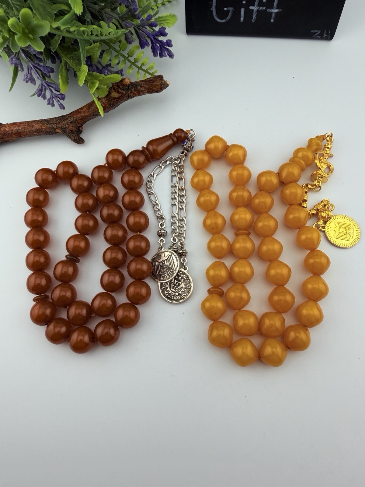 New Collectible Misky Amber Islamic Rosary Free Gift مسبحة مسباح مسكي جودة عالية