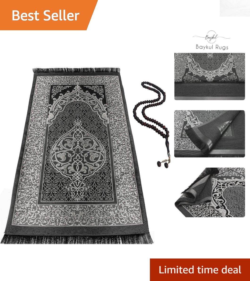 Versatile Prayer Rug with Ottoman Pattern – Machine Washable & Travel-Friendly