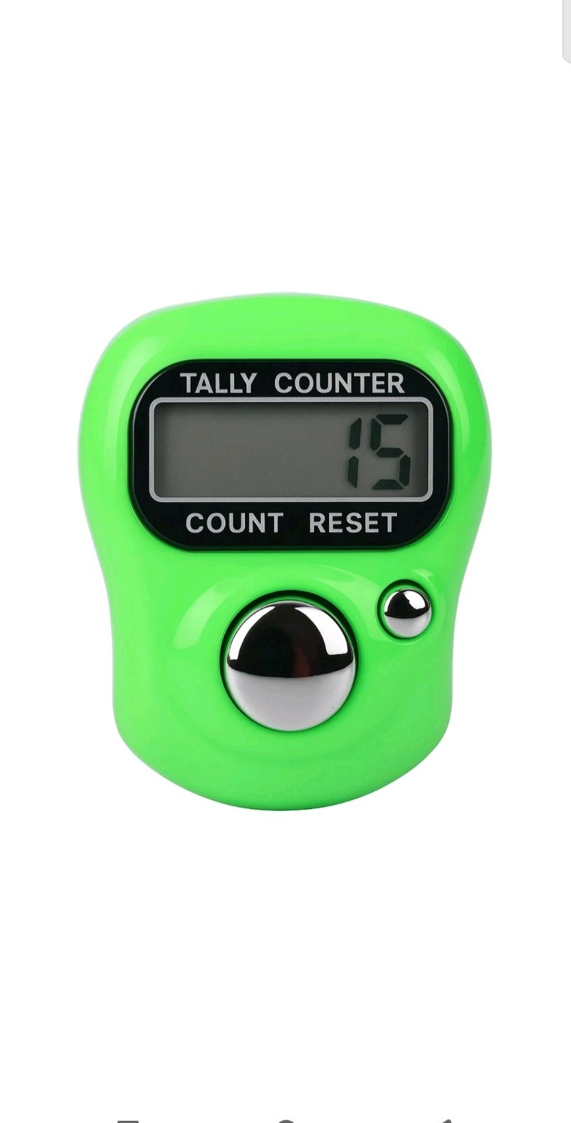 Yellow Digital Tasbeeh Tally Counter w/ Clear Strap | Prayer Finger Clicker