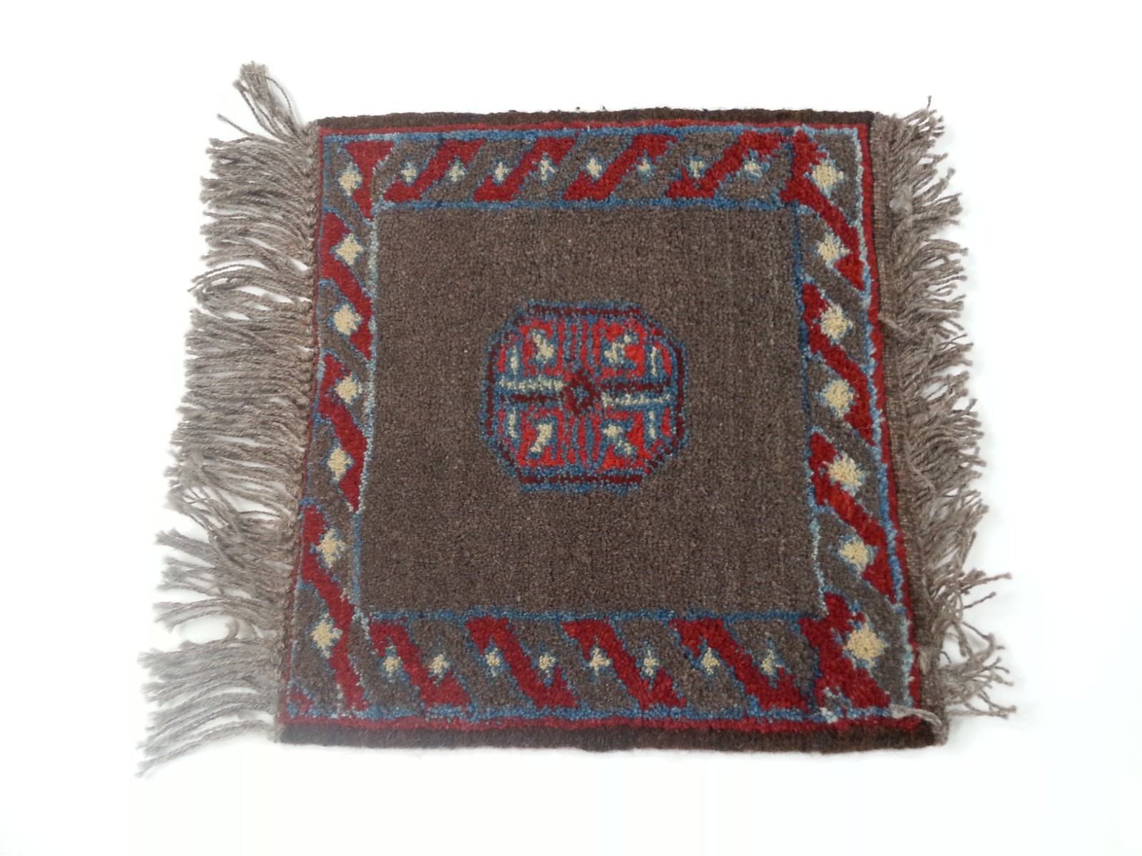 Vintage Wool Small Hand Made Prayer Rug 13 Inch x 11 Inch Pakistan