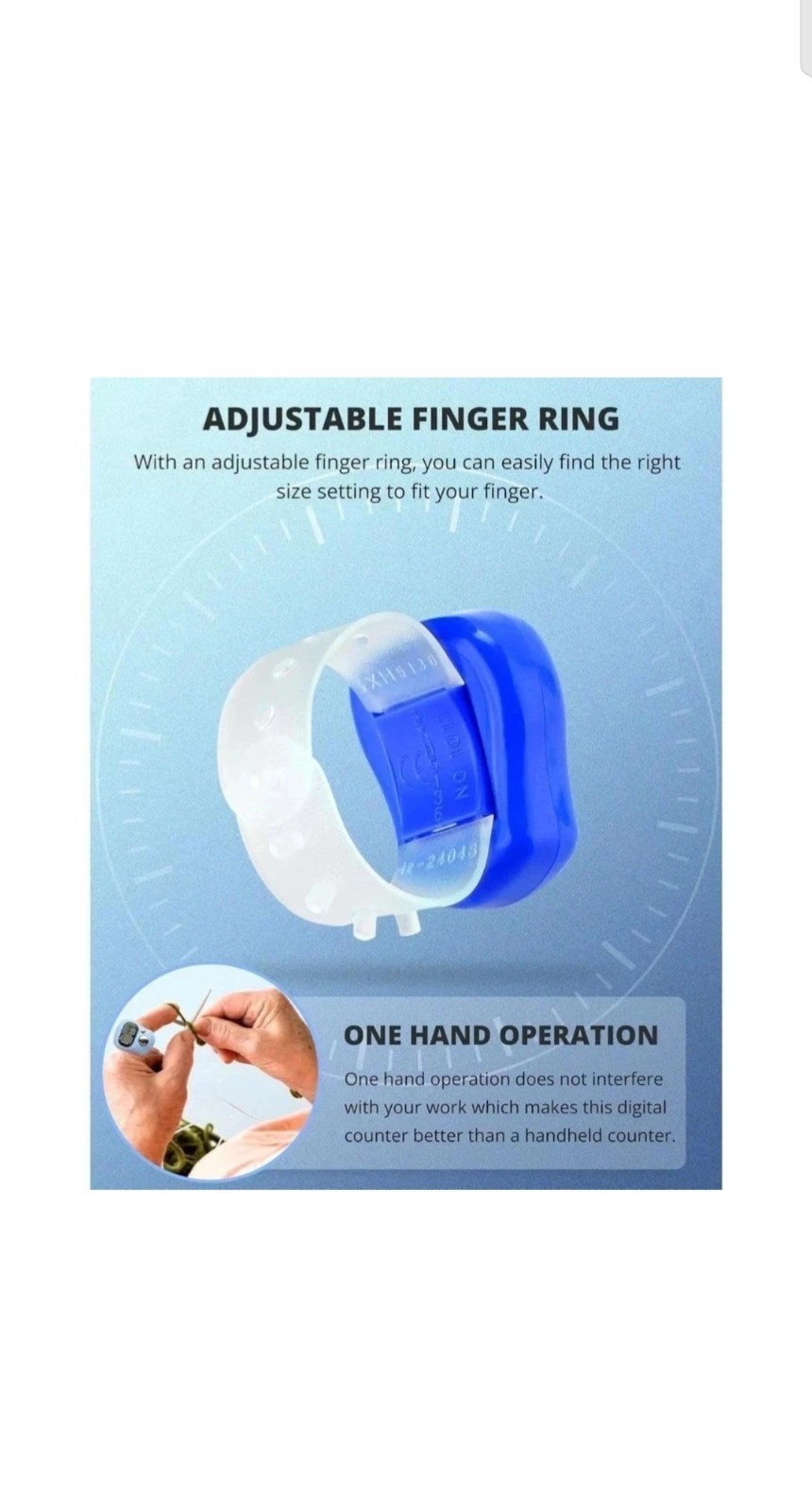 Yellow Digital Tasbeeh Tally Counter w/ Clear Strap | Prayer Finger Clicker