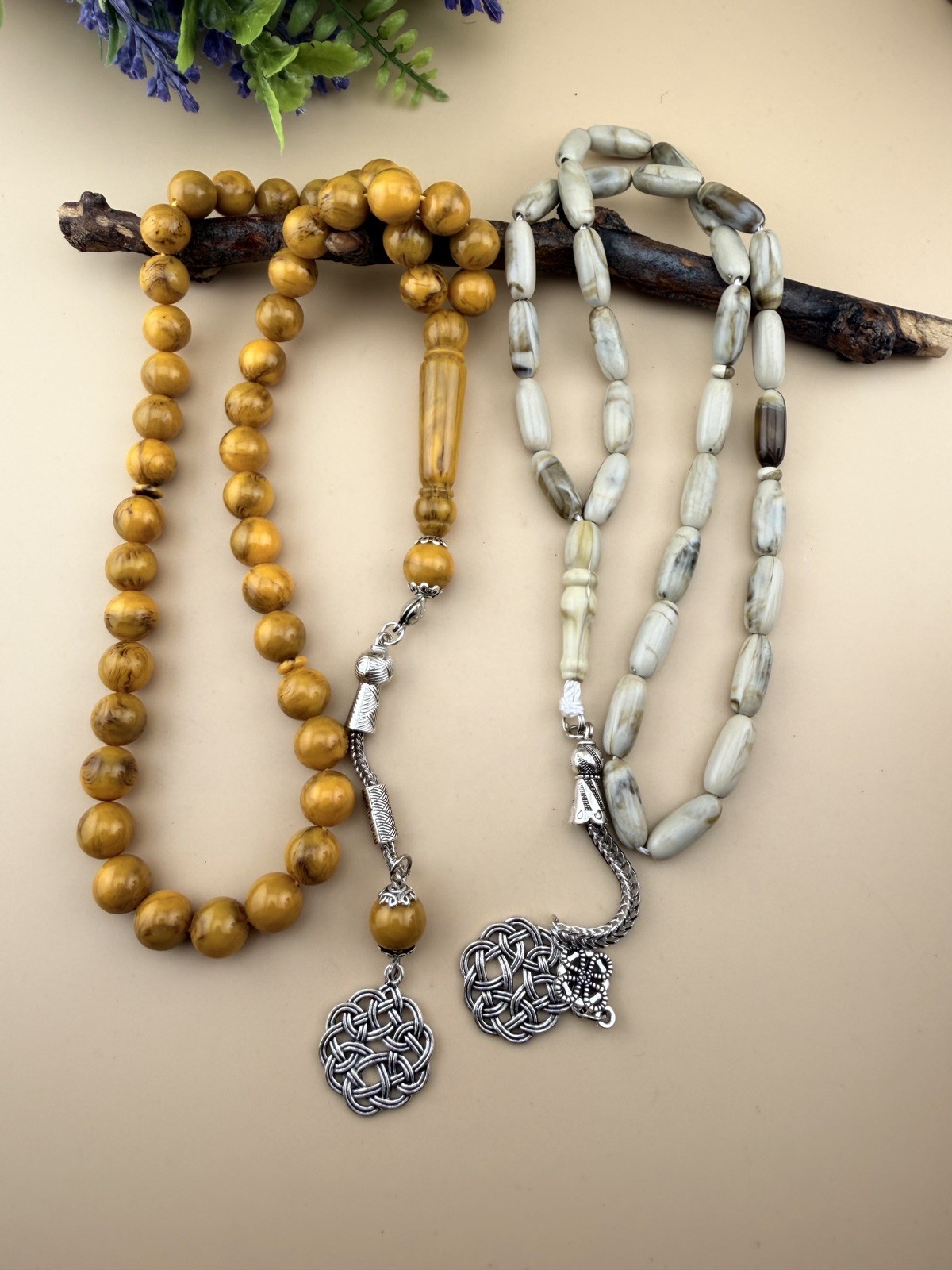 Islamic Prayer Rosary 33-45 bead Tasbih Set Of 2 N709 مسباح مسبحة