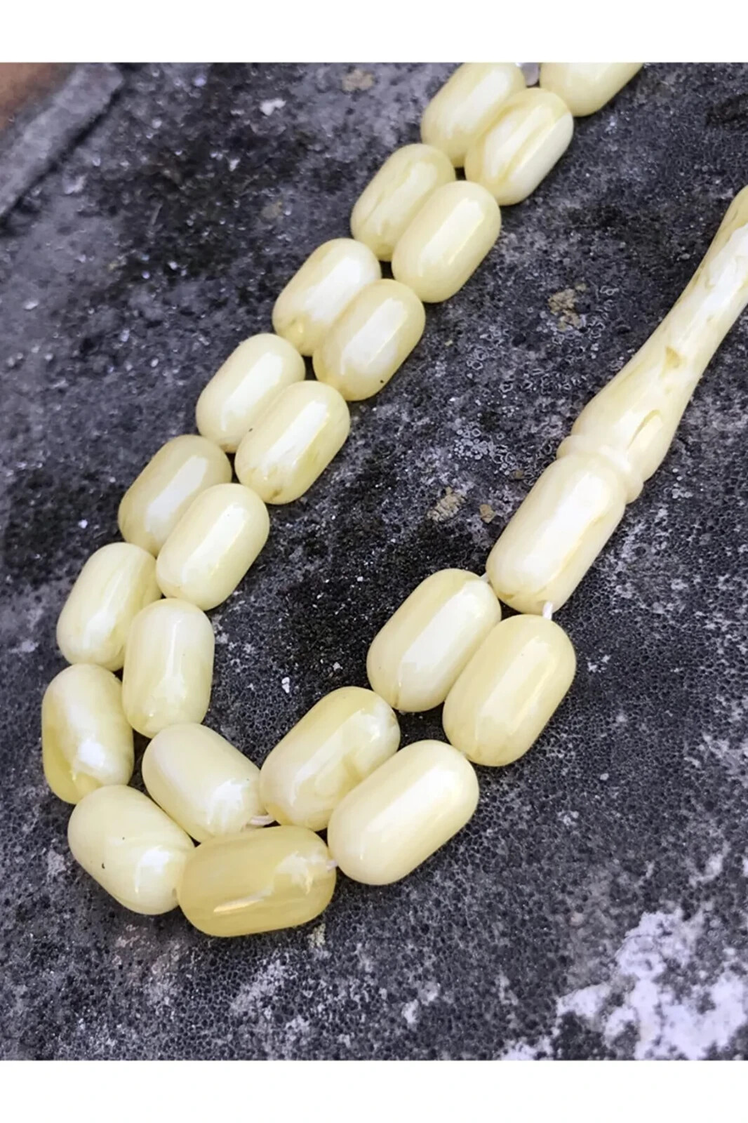 Islamic Prayer Rosary Capsule Cut Beirut Drop Amber Rosary Habbe size 7×11.5