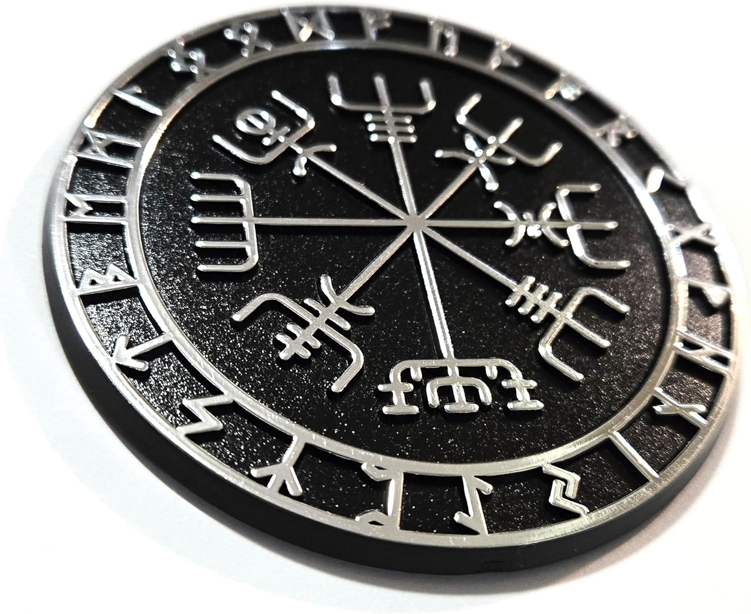 Viking Vegvisir Compass Nordic wayfinder Black Chrome Plastic car Emblem Decal
