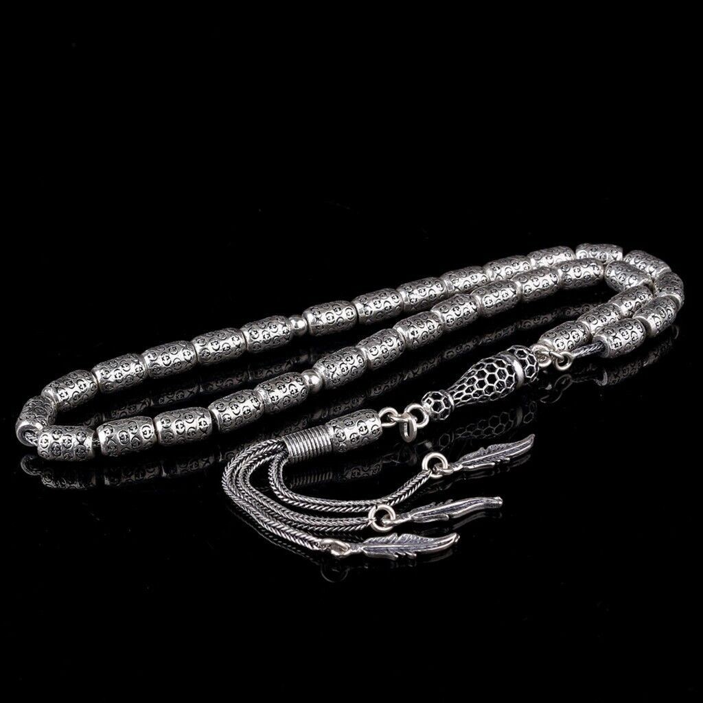 6MM 925 Sterling Silver 33 Islamic Prayer Beads Tesbih Tasbeeh Rosary Misbaha 73
