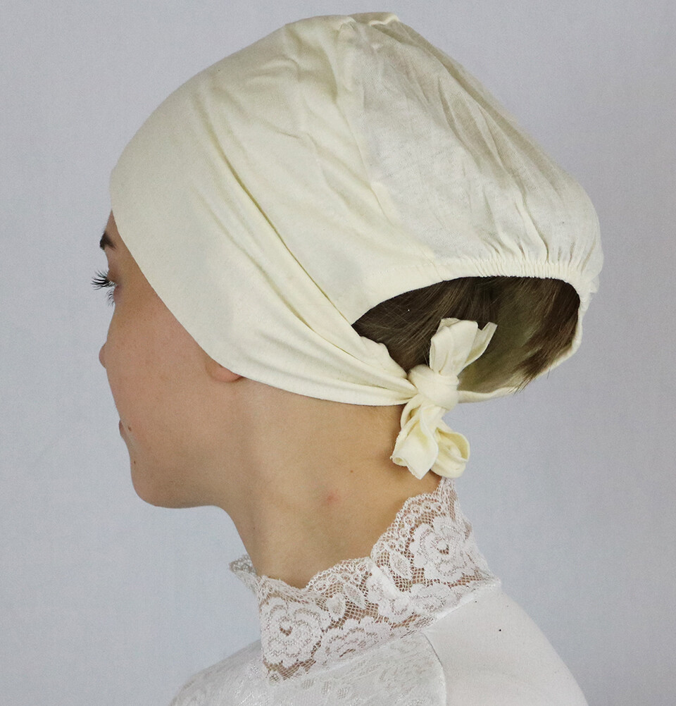 Modefa Mulsim Women’s Islamic Turkish Non-Slip Cotton Cap Underscarf – Ivory