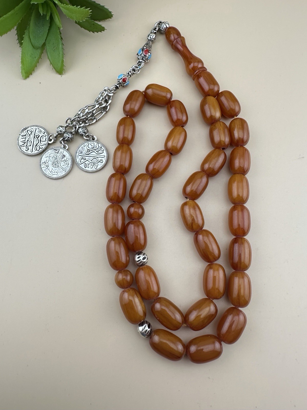 Collectible Misky 33 Beads Islamic Rosaryمسبحة مسباح مسكي جودة عالية خراطة يدوية