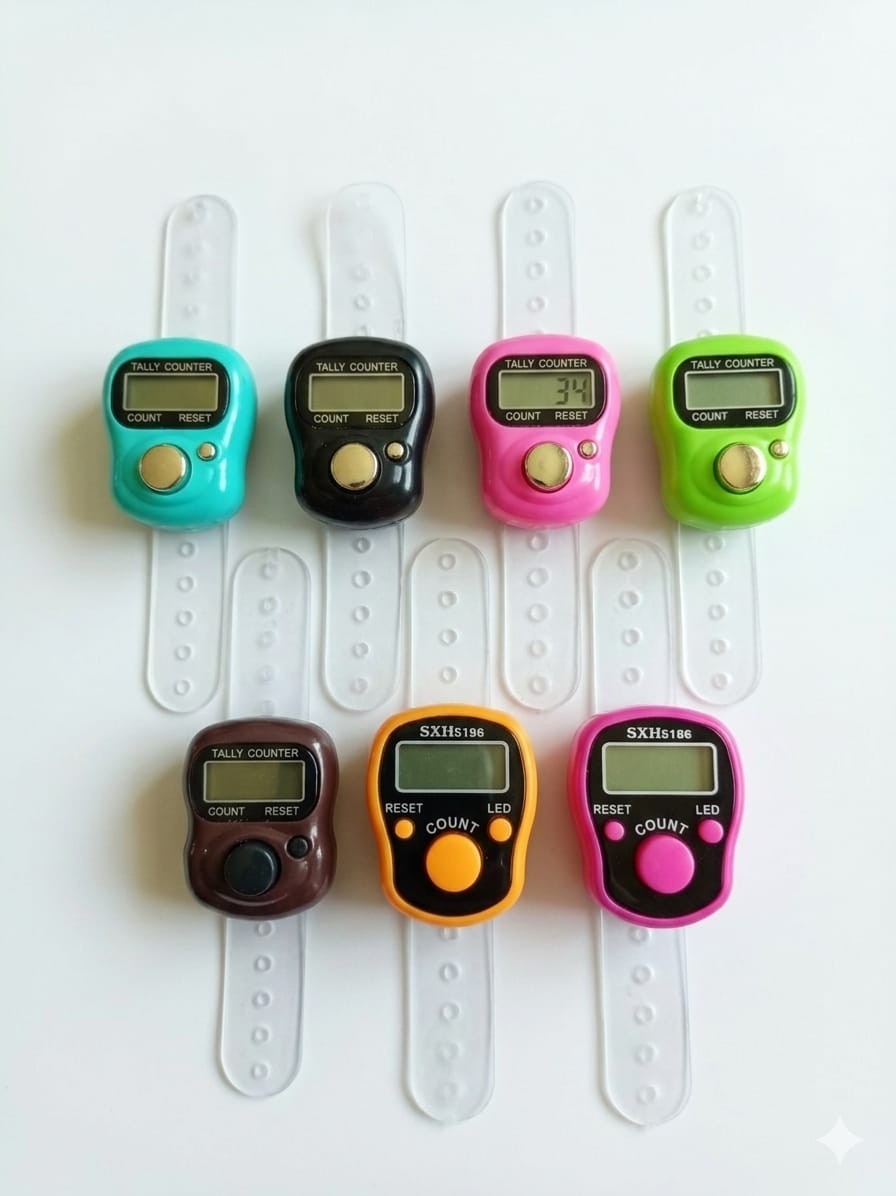 Electronic Tasbih CounterPortable Digital Finger Tally Counters in Assorted
