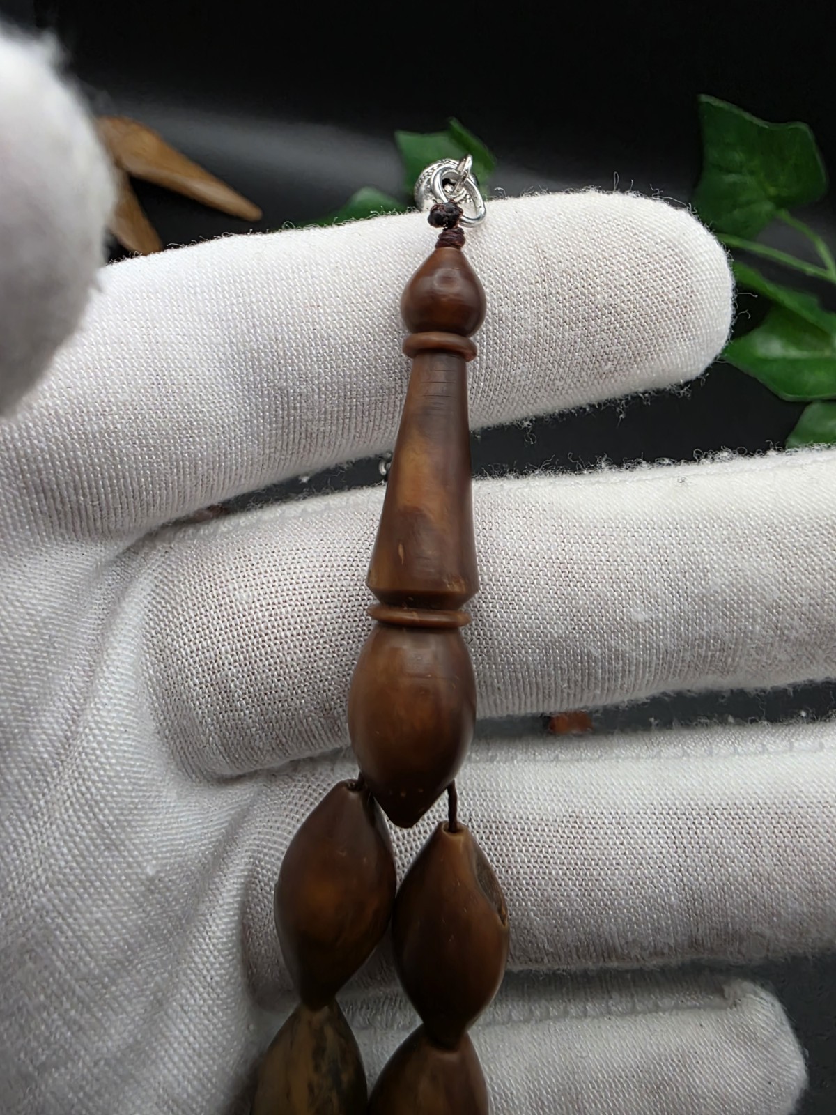 Vintage Kuka Coconut Wood Islamic Rosary Prayer 33 Beads مسباح خشب الكوك سبحة