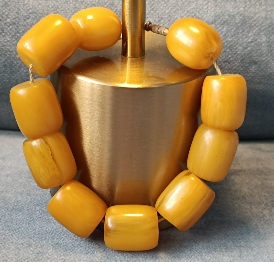 🔴 90g Antique Butterscotch Bakelite Bracelet Large Islamic Prayer Beads Tested!