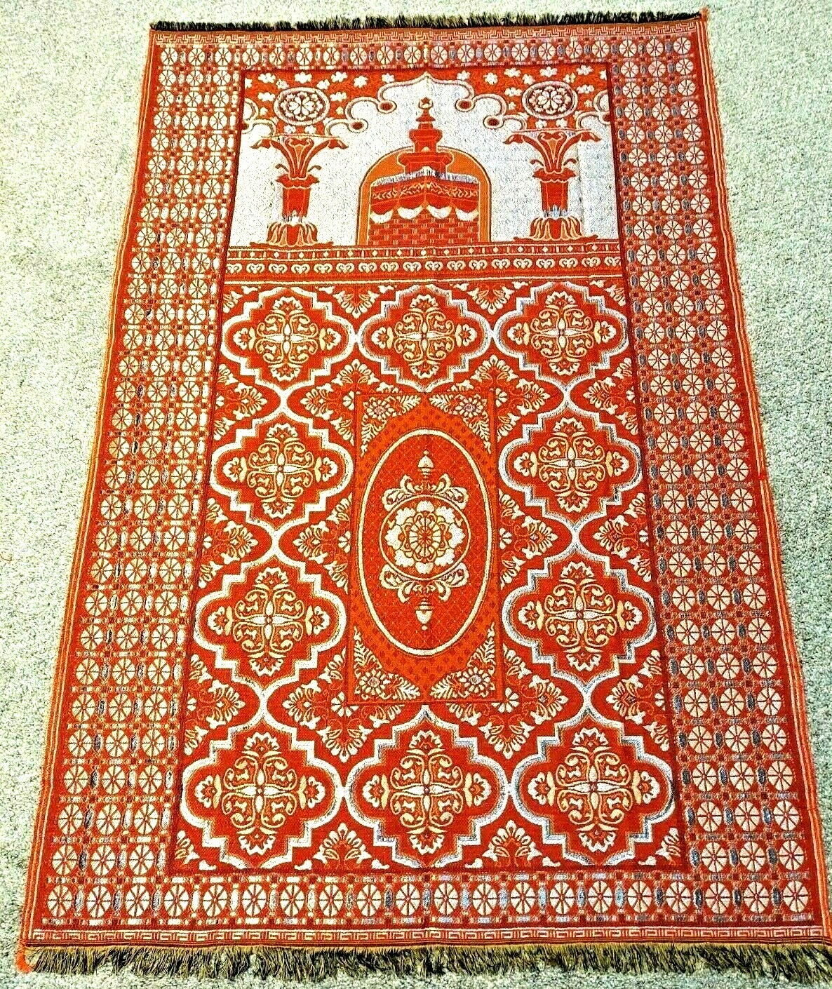 Muslim Travel Mat, Islamic Prayer Rug janamaz Sajda Mat BestQualiy- RED with Bag