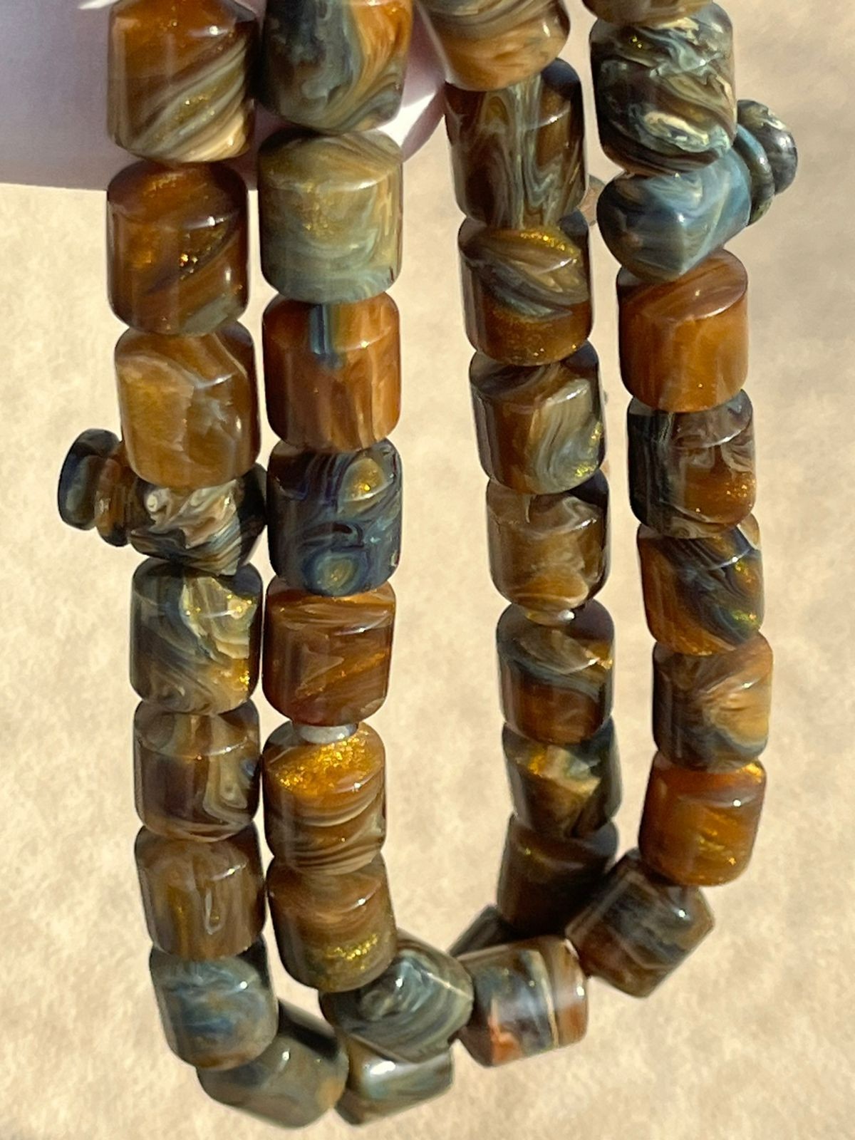 Old Ottoman Faturan Rosary 45 فاتوران الماني مساطب خراطة حلبية ملتي كلر نش الذهب