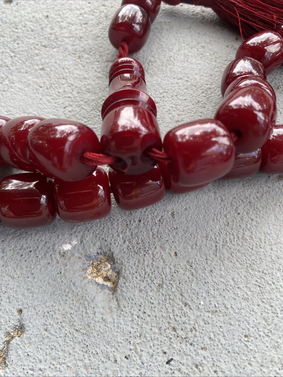 tradition Cherry Amber Faturan Bakelite Corba Rosary تقليد الكوربا المراوح