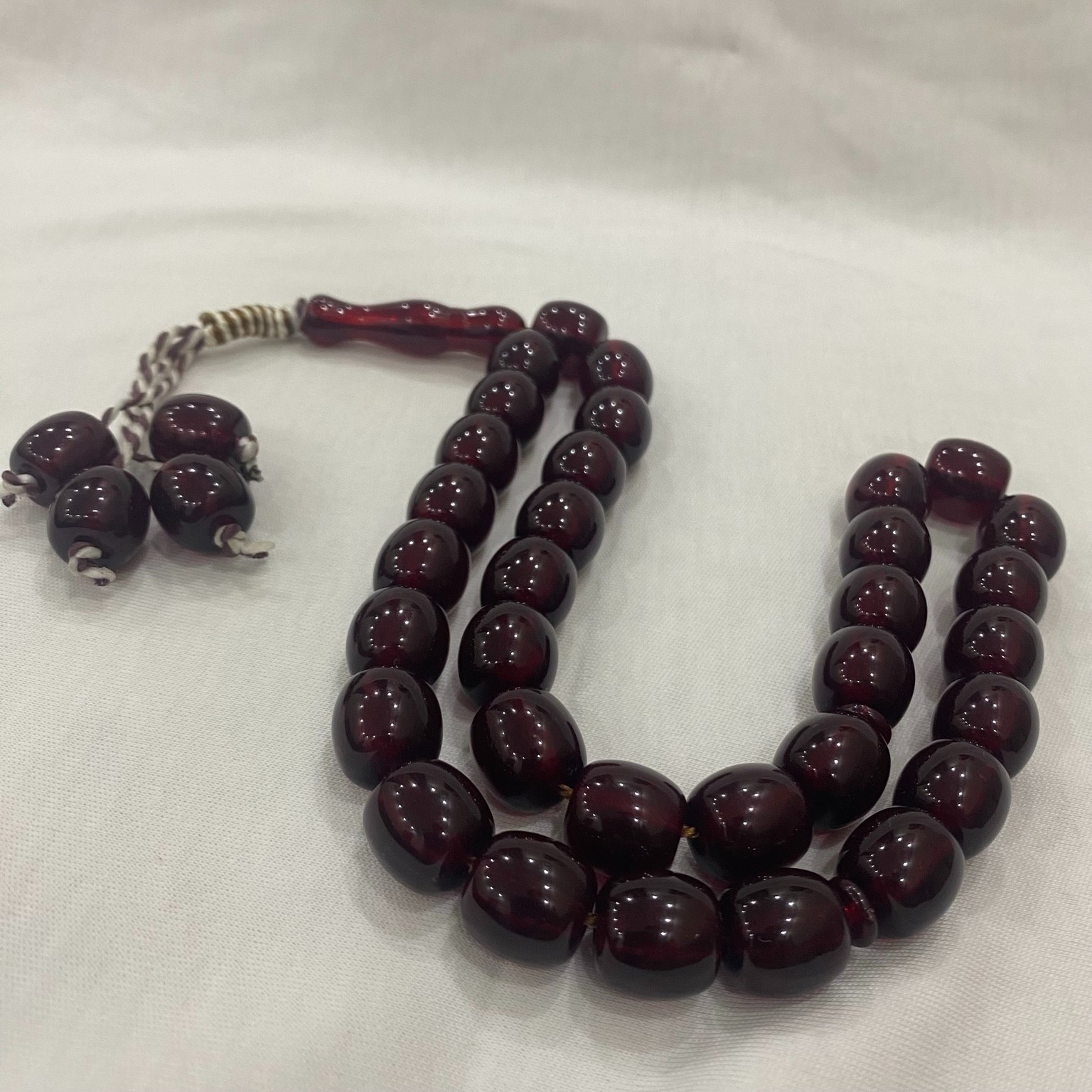 Plastic Cherry Red Prayer Beads Tasbih Misbaha Islamic Rosary 33 Beads Gift