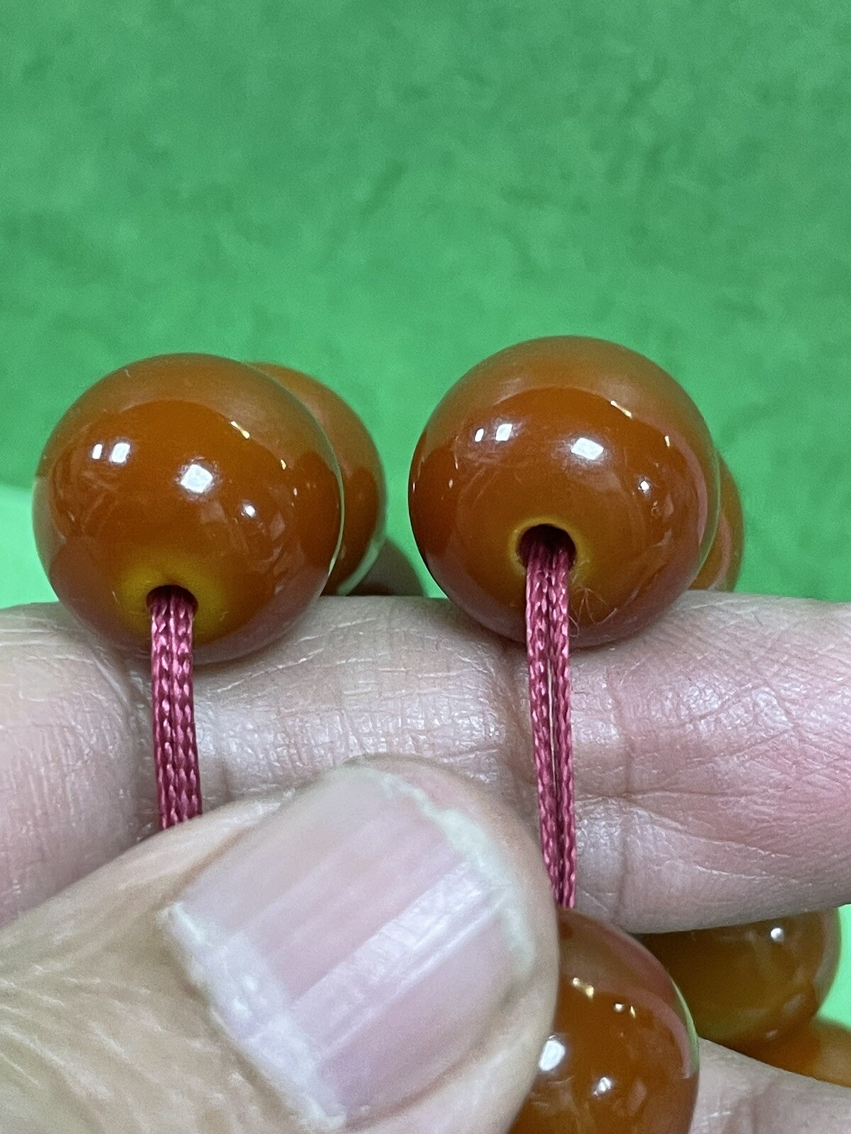 Antique Miscky Butter scotch Caramel Amber bakelite islamic prayer 33 beads 118g