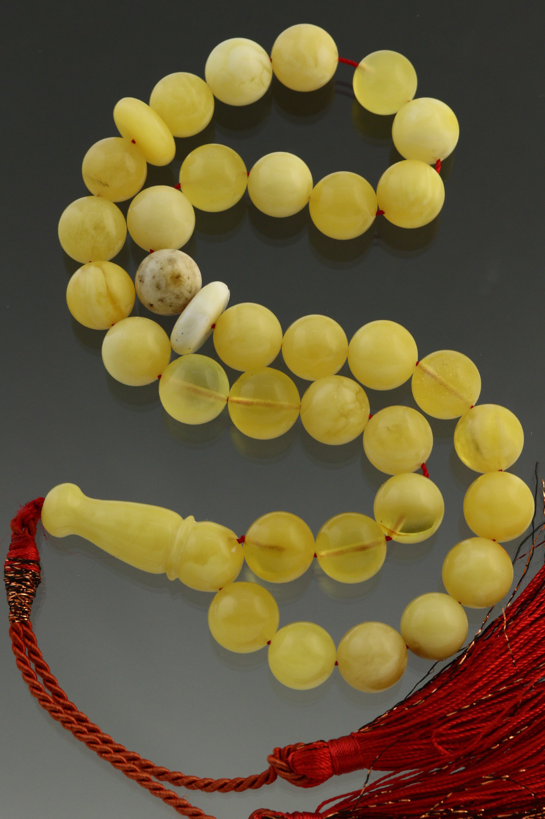 Egg Yolk Islamic 33 Prayer Beads 10mm Genuine BALTIC AMBER TASBIH 28.7g 180616-6