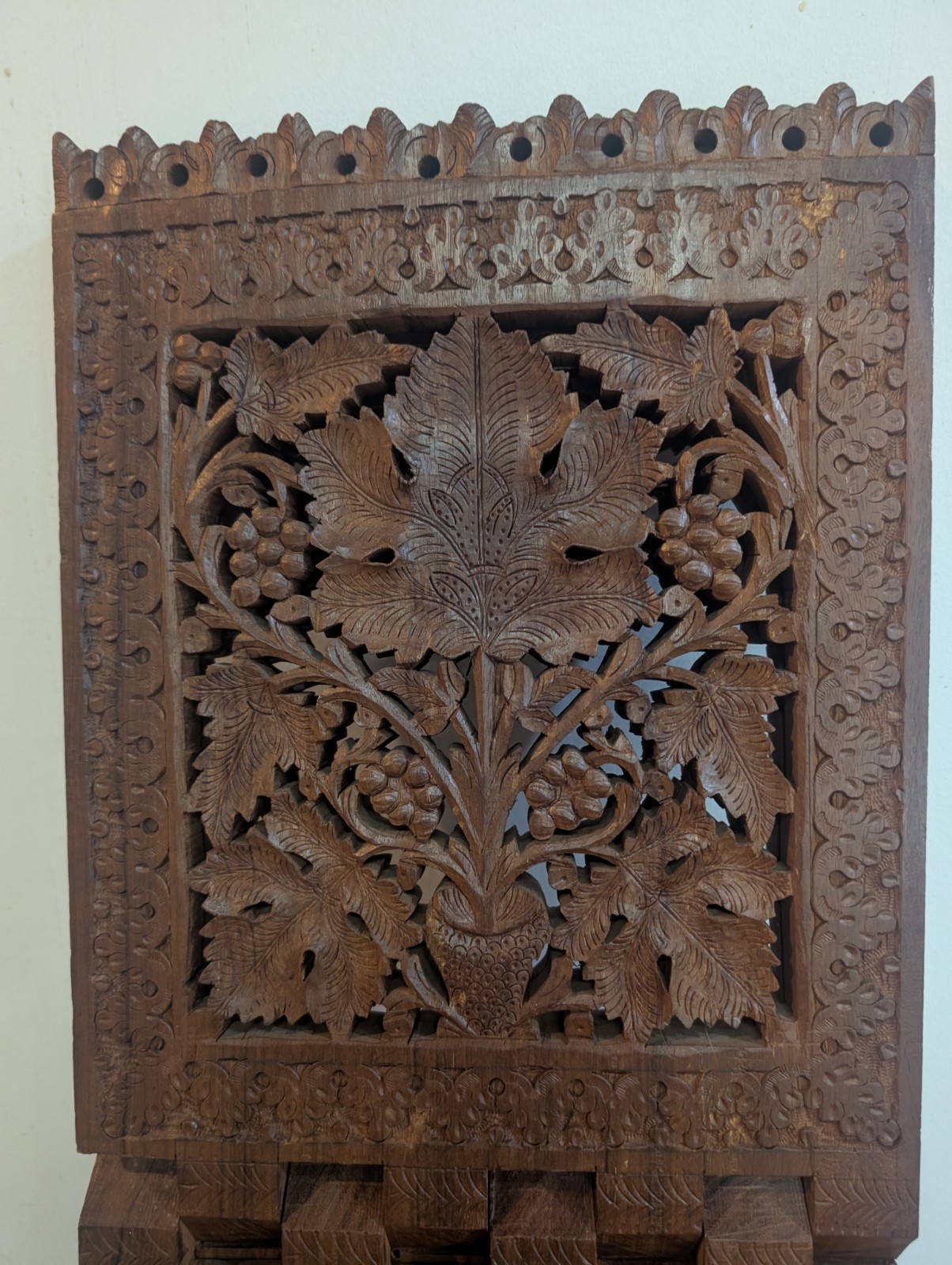 Antique Hand Carved Quran Stand – Folding Rehal Holy Book Holder