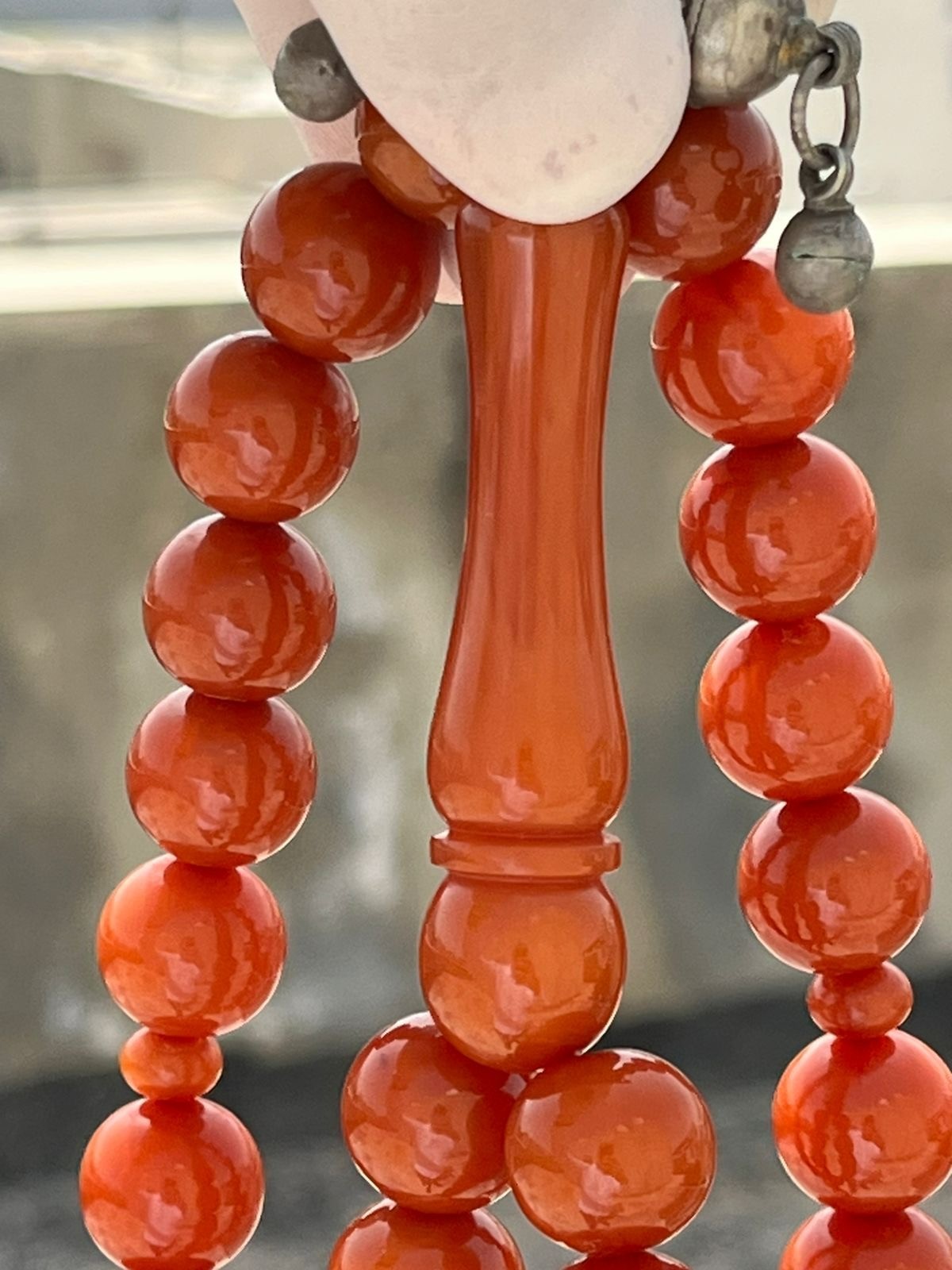 Antique Germany Cherry Amber 33 مسكي خام الماني انتيك معرق مقفول خراطة حسين زايد