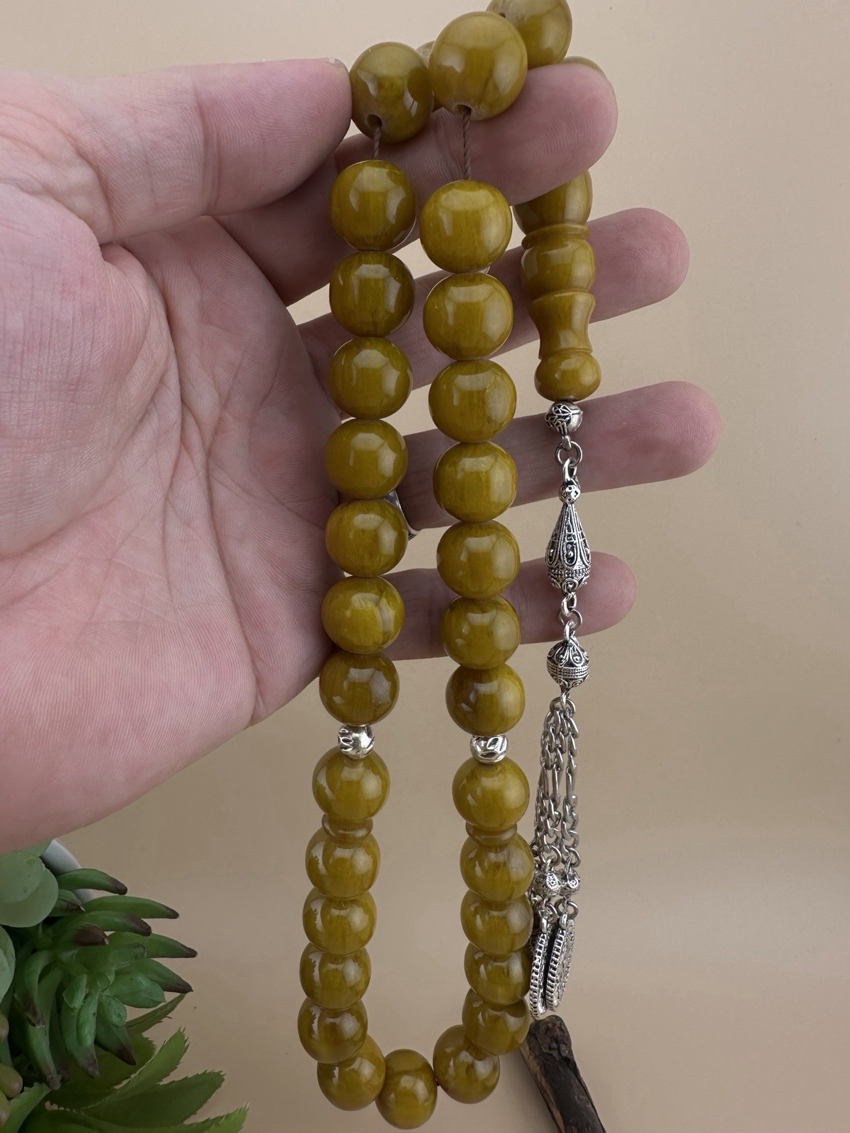 High Quality Misky 33Beads Prayer Rosaryمسبحة مسباح مسكي جودة عالية خراطة يدوية
