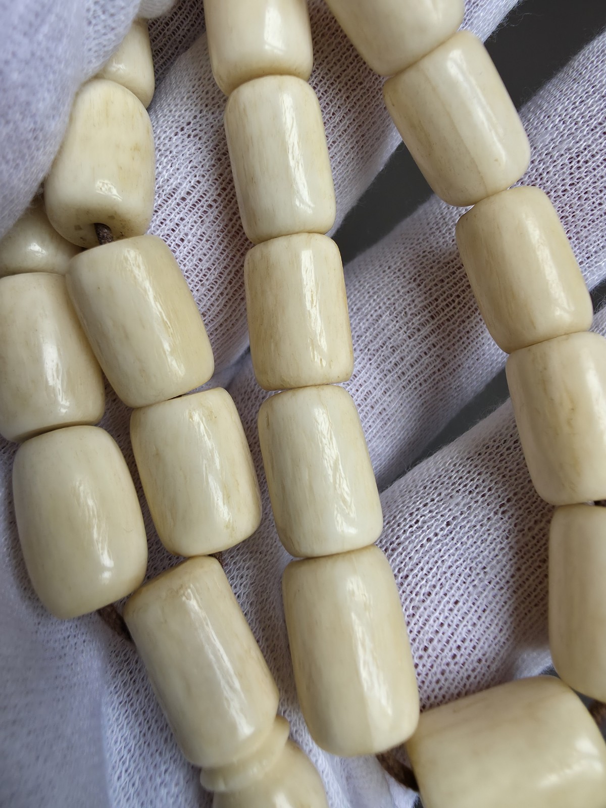 Antique Old Hand Made Natural White Islamic 33 Prayer Beads 57g