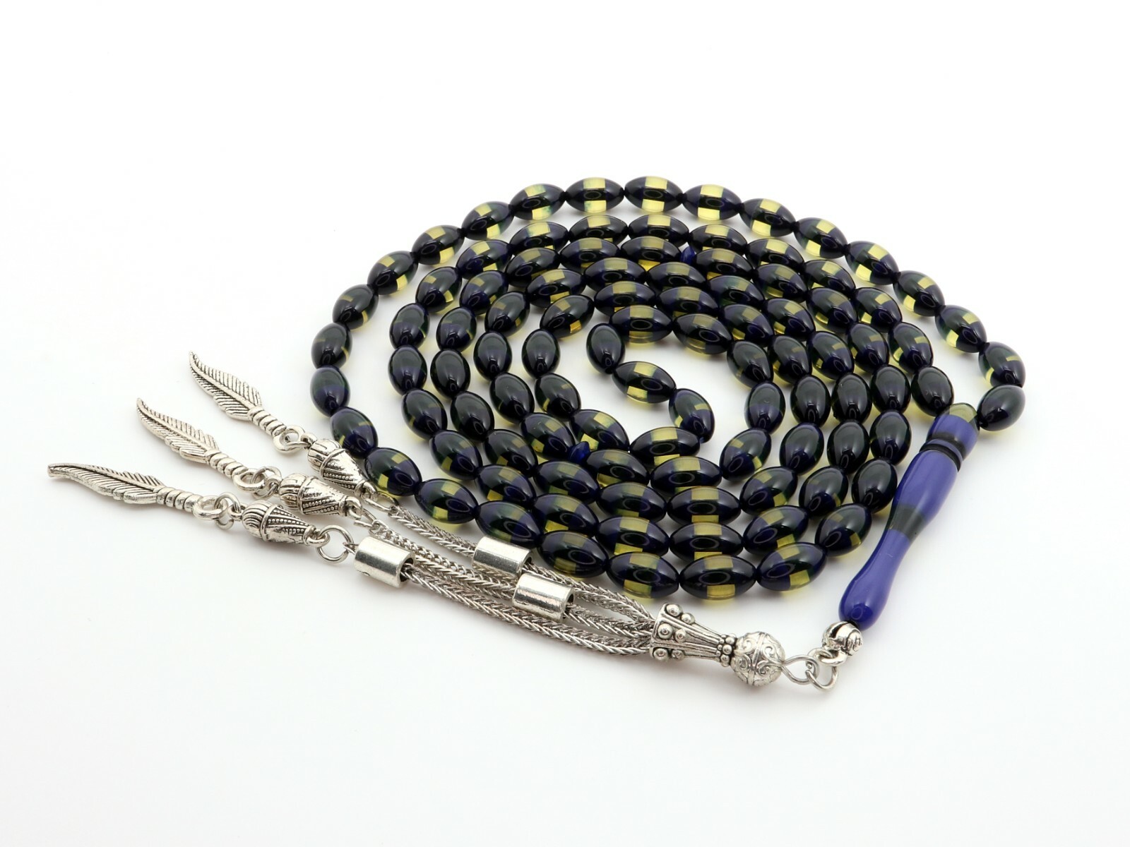 Blue mix color 99 pcs Islamic Prayer Beads Misbaha Rosary Tesbih Galanite 401048