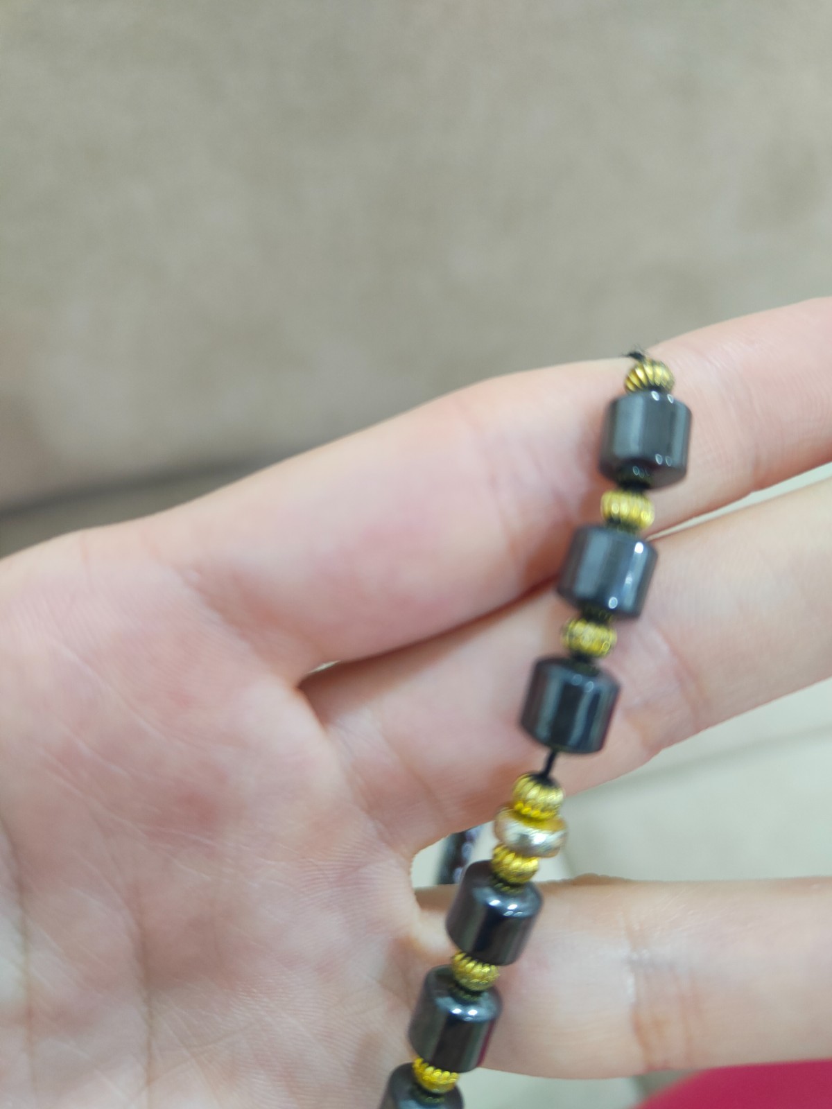 ​Luxury Metallic Hematite Rosary – 33 Beads Islamic Misbaha – Handcrafted Prayer