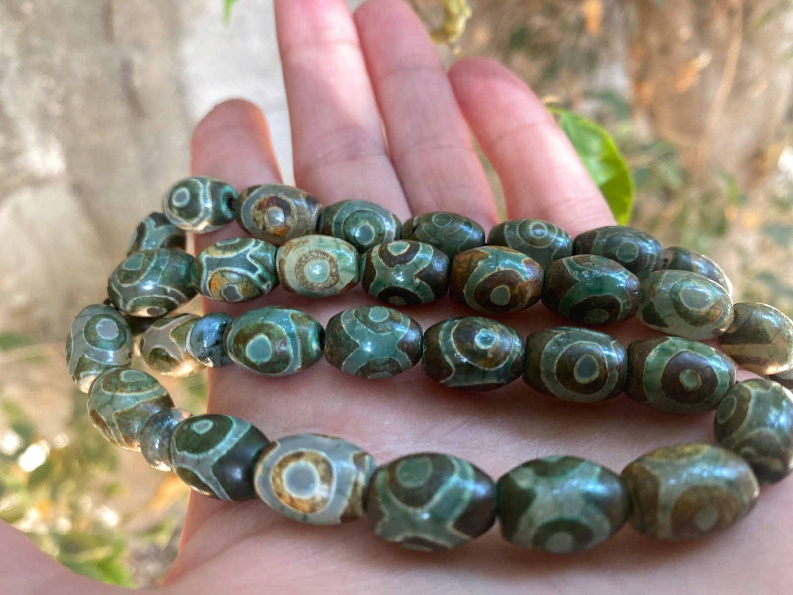 Antique Natural Agate Aqeeq Islamic 33 Prayer Beads Misbaha Gemstone Hand carved