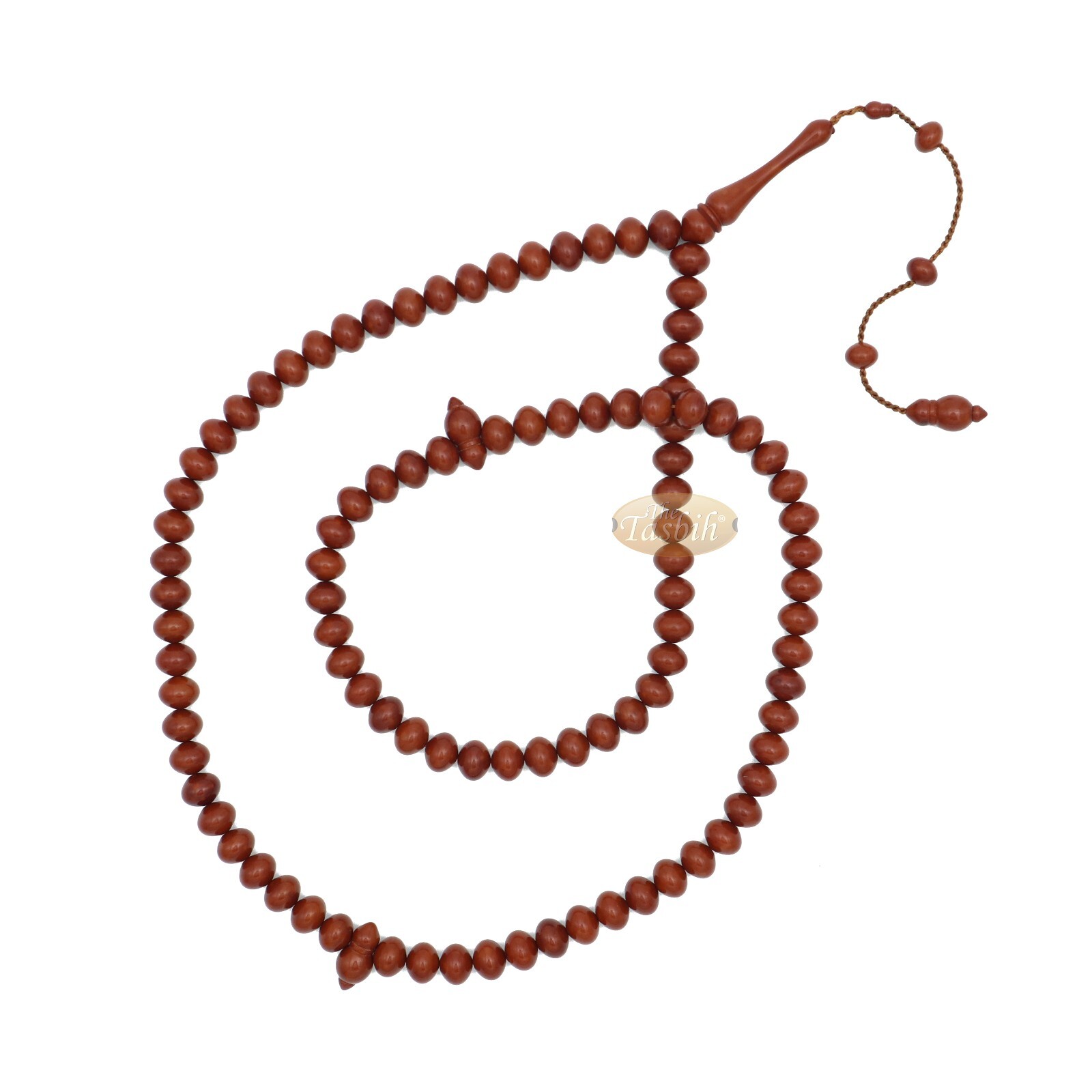 MUSLIM PRAYER BEADS Brown Hard Plastic Monomer 99ct 8x10mm Tasbeeh Dhikr Tasbih