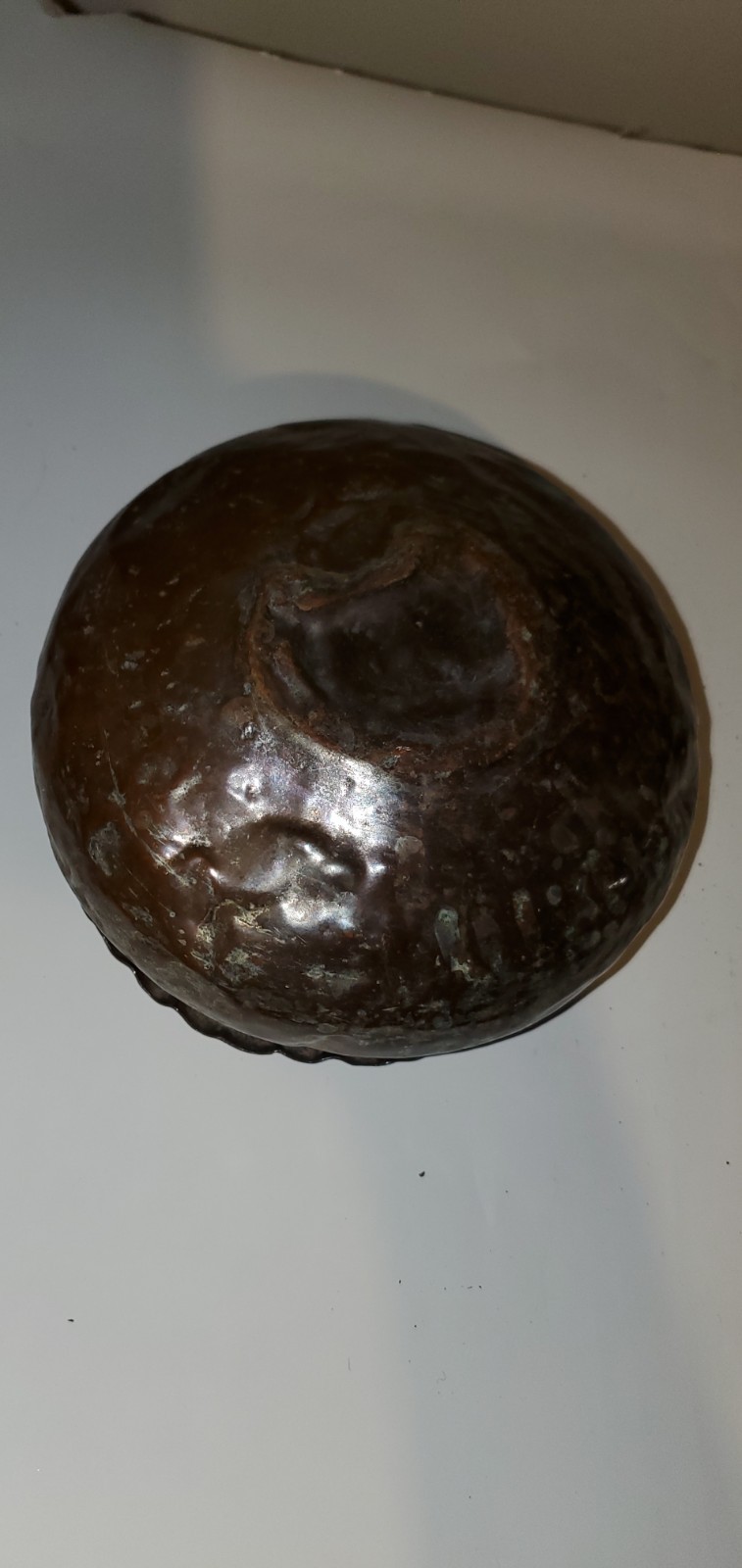 A Qajar Tinned Copper Bowl,hand Made 18th Century Antique American Collection